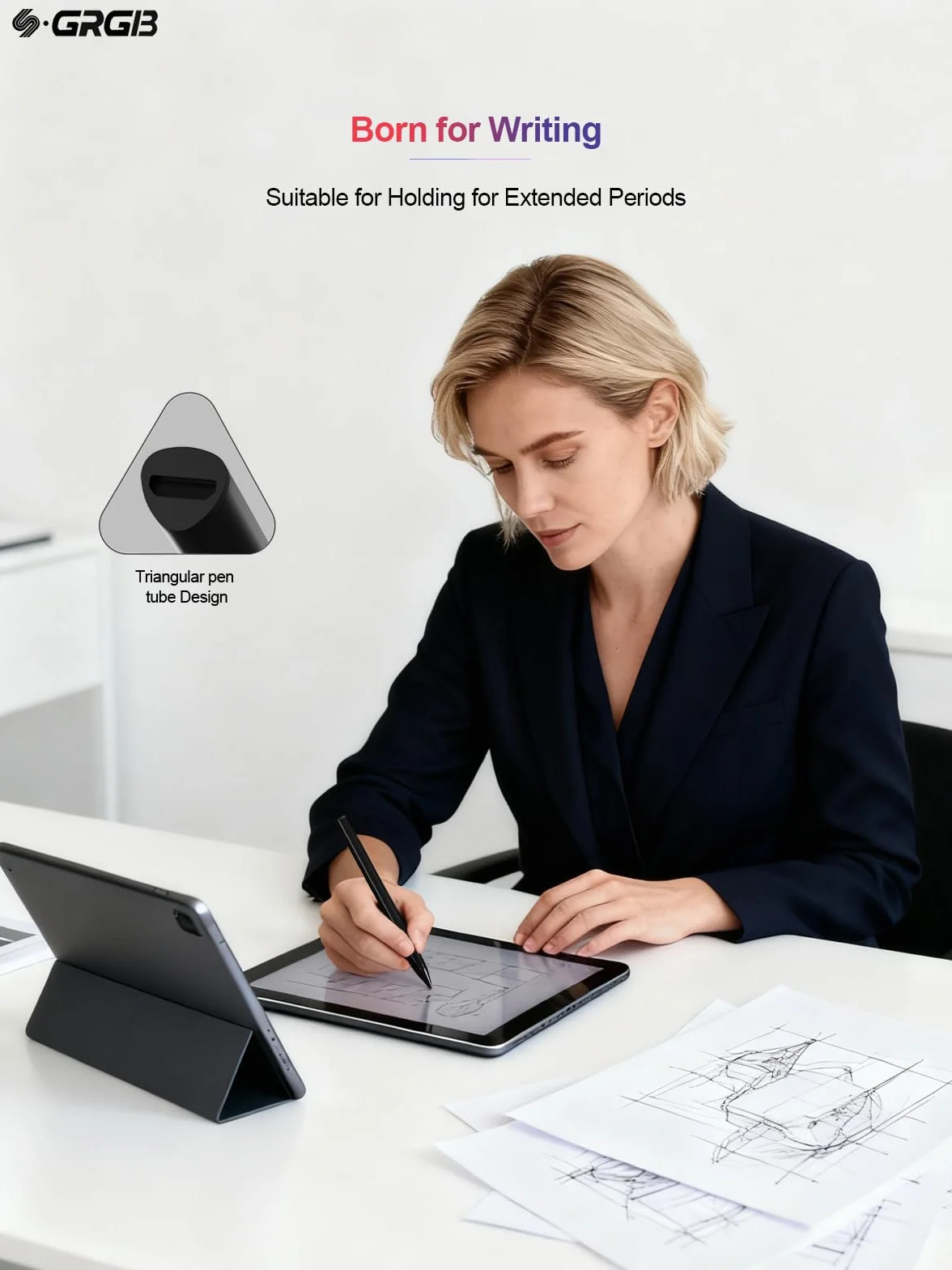Penna stilo per Microsoft Surface Pro9/8/X/7/6/5/4/3 Surface Go 3/2/1 Surface 3/Laptop/Studio/Book 4/3/2/1 con 4096 Tilt Pressure Palm Rejection, attacco magnetico, ricaricabile, nero