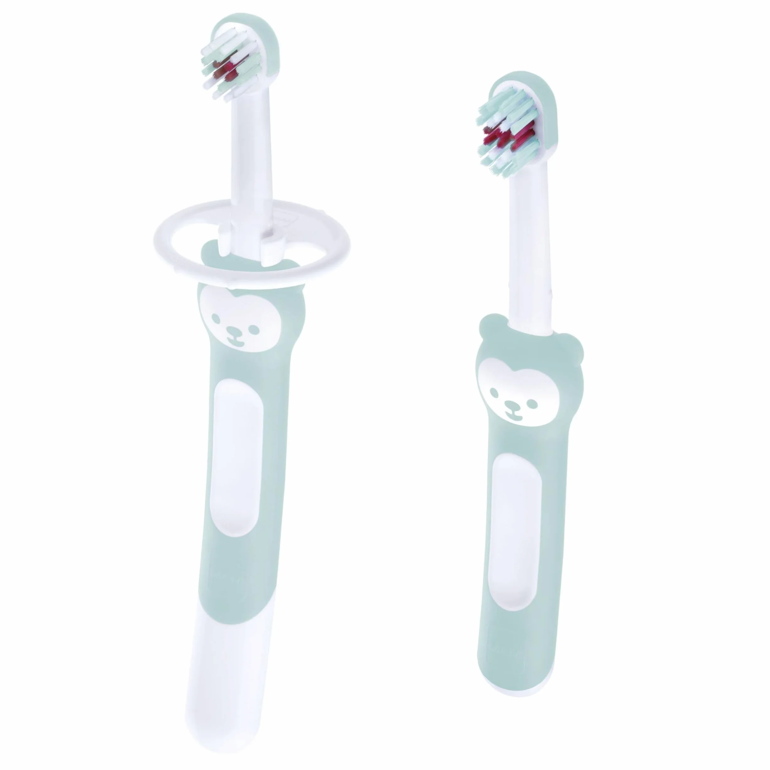 MAM Learn to Brush Set da 2: Spazzolino Denti Bambini 5+ Mesi e Baby’s Brush Setole Morbide 6+ Mesi, Azzurro