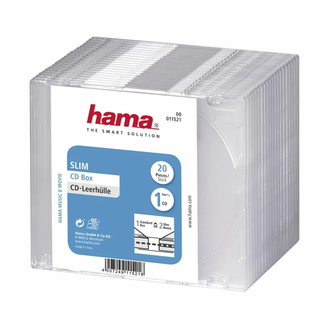 Hama Custodie Slim per CD, confezione da 20