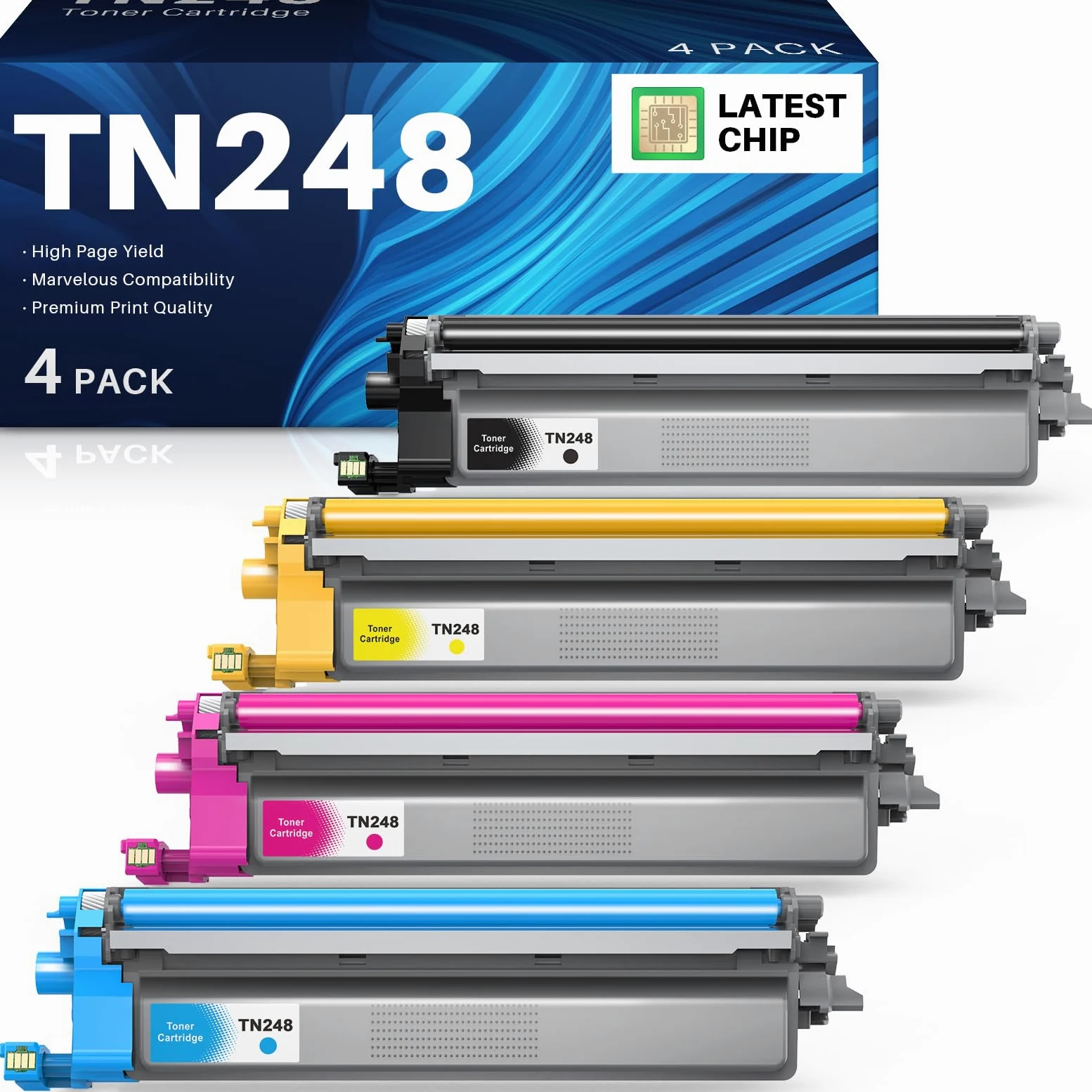 TN248 Cartucce di Toner Compatibili per Brother TN248VAL TN248XL TN248CMYK | Toner per DCP-L3520CDW DCP-L3520CDWE DCP-L3560CDW HL-L3240CDW MFC-L3740CDW MFC-L3740CDWE MFC-L8390CDW MFC-L3760CDW (4-Pack)