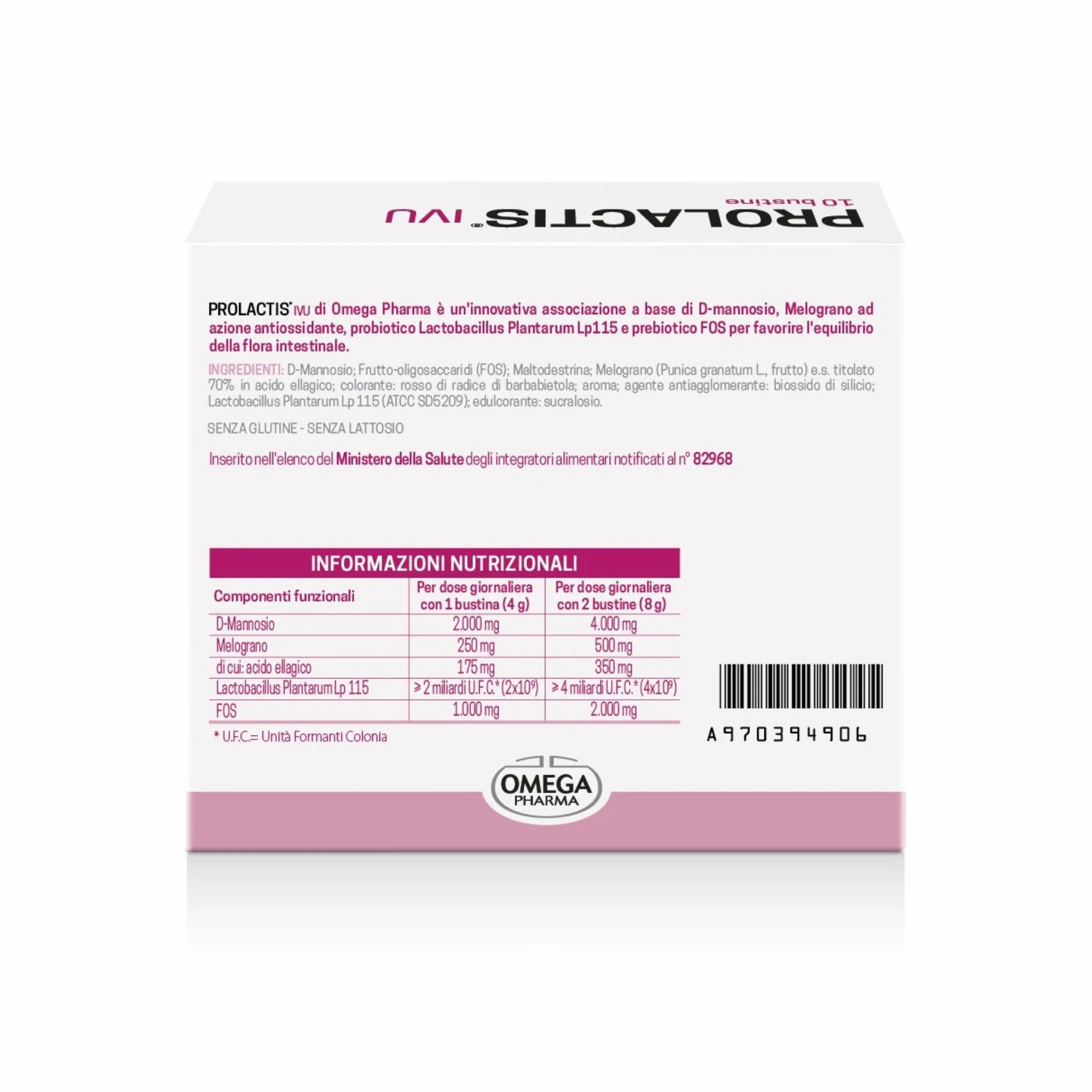 Omega Pharma Prolactis Ivu Integratore Alimentare Probiotici Vivi Vitamine Vie Urinarie 10 Bustine