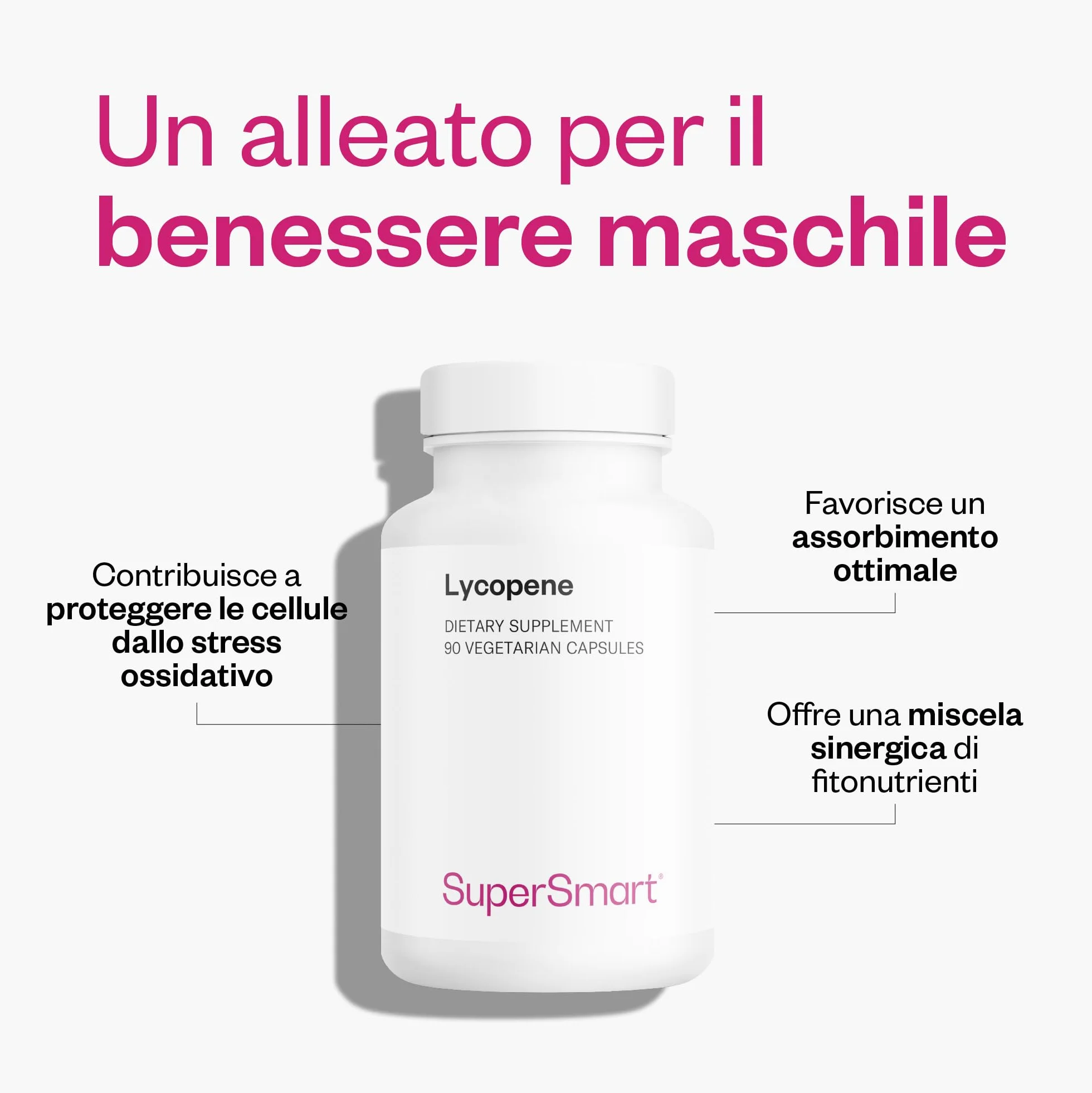 Lycopene Antistress Ossidativo Estratto di Licopene Prostata Circolazione Sanguigna Vegano Senza Glutine SuperSmart