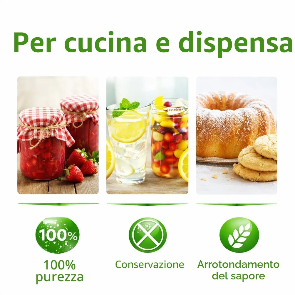 GiDeli Acido Citrico Alimentare Polvere Monoidrato E330 1 kg Cristalli Anticalcare