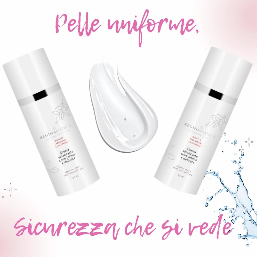 Regina Bianca Crema Schiarente Zone Intime 50ml Iperpigmentazione Inguine Ascelle Capezzoli Pelli Sensibili Made in Italy
