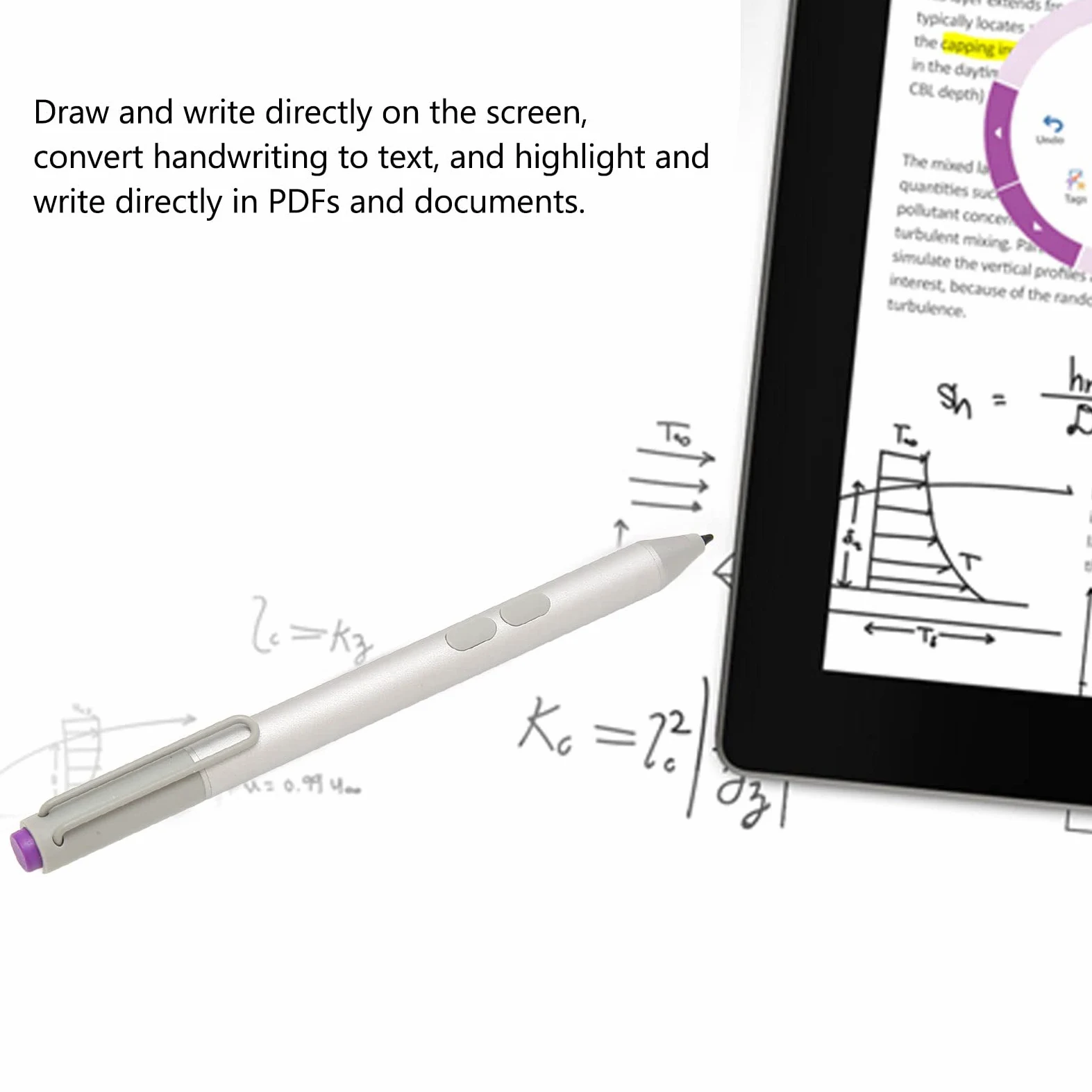 Zunate Penna Stilo, 256 Livelli di Sensibilità alla Pressione Bluetooth Penne Stilo Wireless per Touch Screen, Penna Digitale Elegante Penna Stilo per Tablet, per Pro6 5 4 3 Go Book