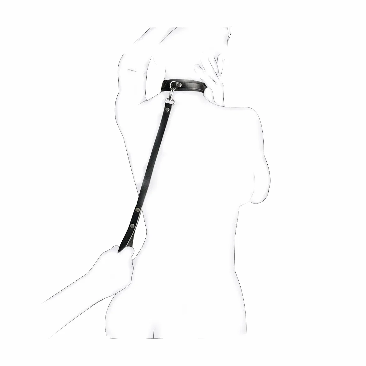 Collare BDSM con Guinzaglio in Pelle – Accessorio Bondage per Giochi Intimi