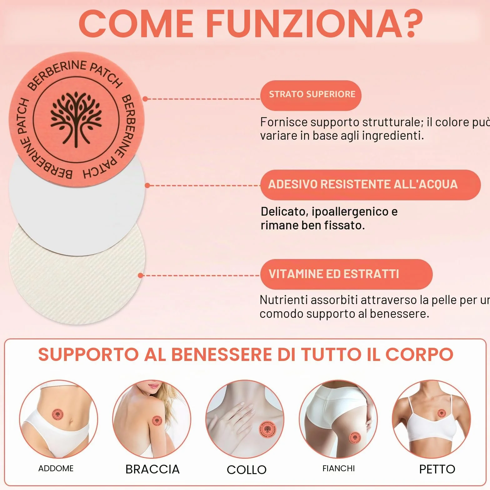 Patch Di Berberina Per L'Equilibrio Metabolico, 2 x 30Pcs Adesivi Per La Pelle