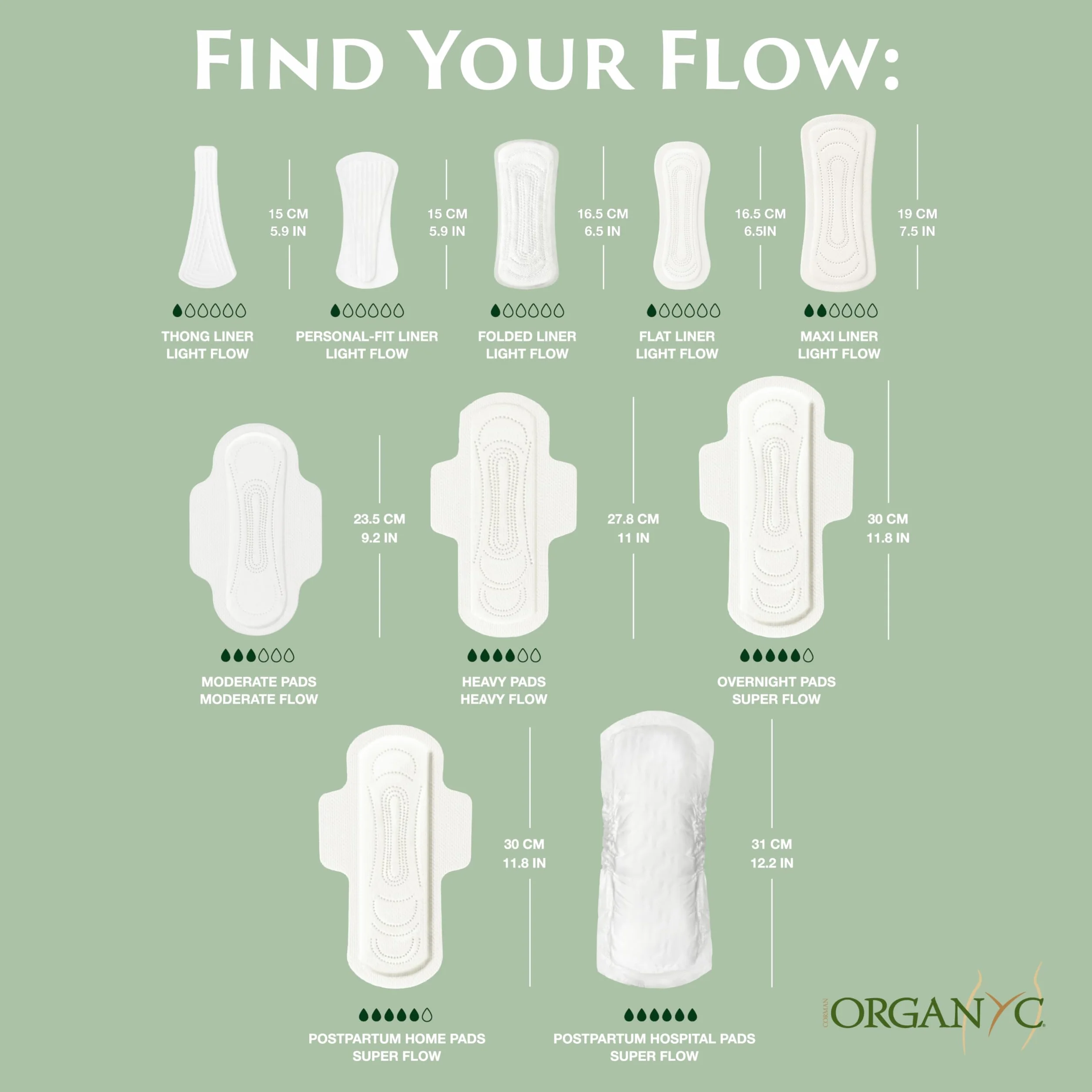 Organyc Assorbenti femminili 100% cotone biologico notte flusso pesante super assorbenza 28 pezzi