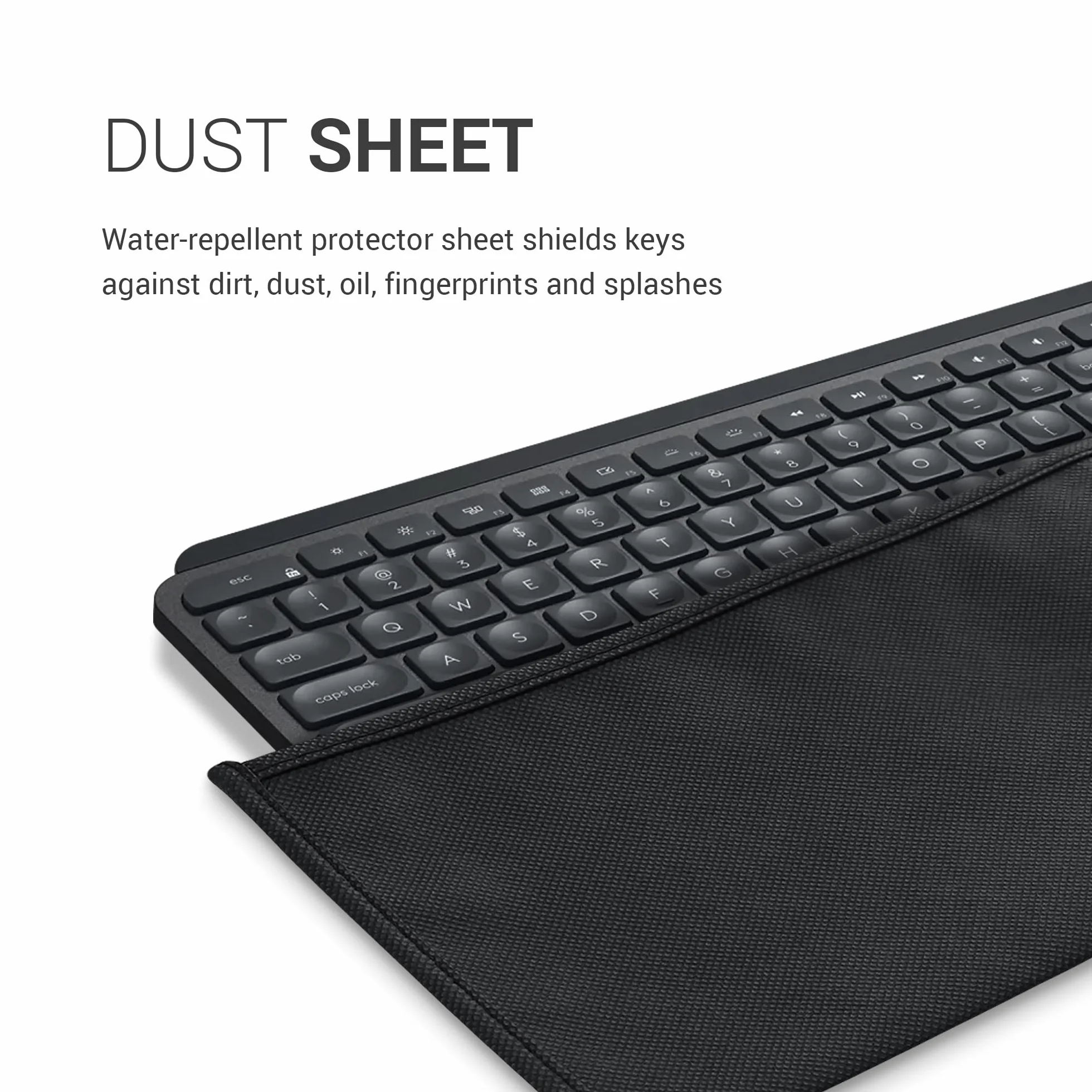 kwmobile Custodia Copritastiera compatibile con Logitech MX Keys Wireless - Protezione Antipolvere Tastiera PC - Cover Protettiva nero