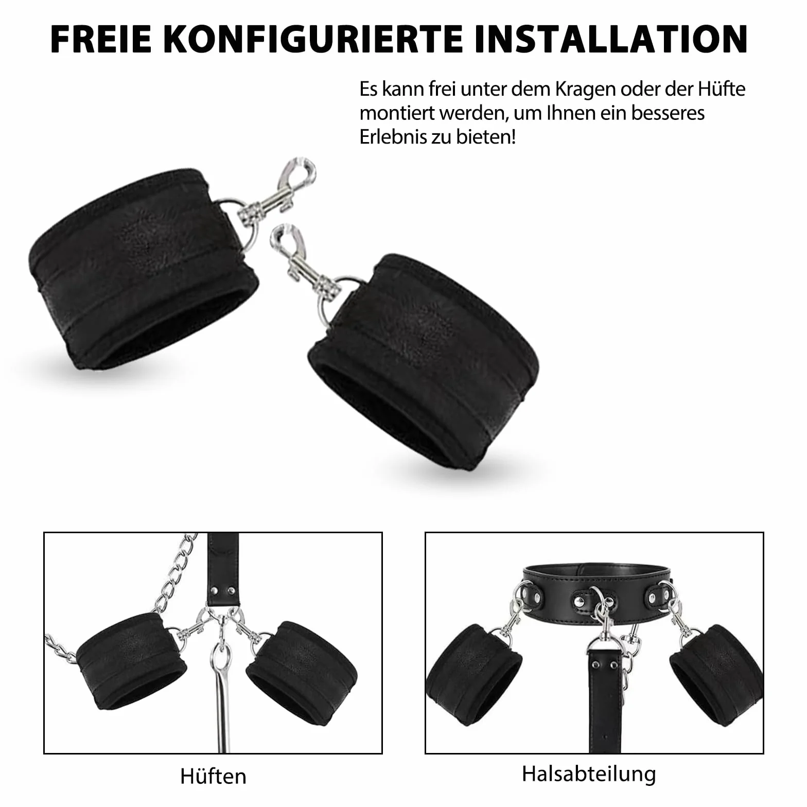 BDSMJOY Manette con Gancio Anale Set Bondage Duro Giocattoli Sessuali per Coppie