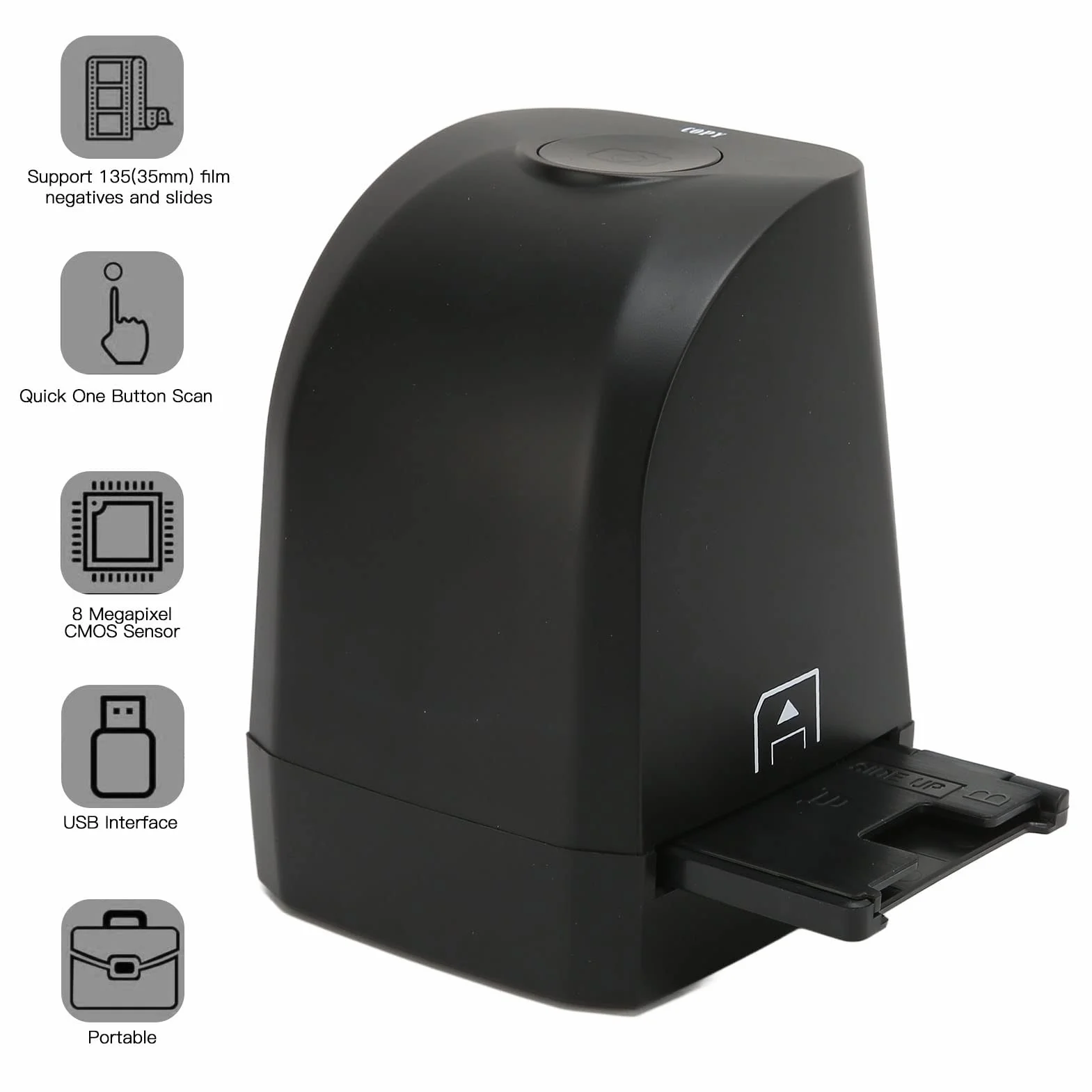 Scanner per Pellicole All-in-One Portatile, Scanner per Pellicole Negative da 135 Mm Visualizzatore per Diapositive Ad Alta Risoluzione, Converti Pellicole da 35 Mm e Diapositive in Foto Digitali, per