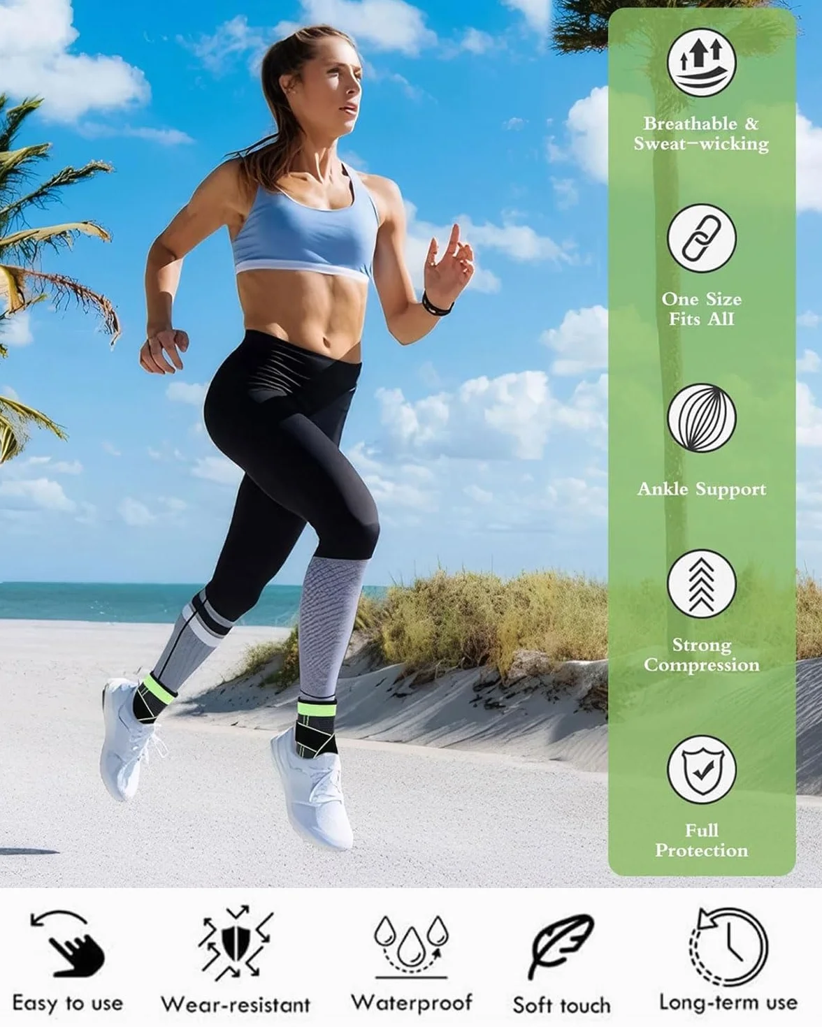 Tutore Caviglia Regolabile Traspirante per Supporto e Compressione, Cavigliera Ortopedica Unisex