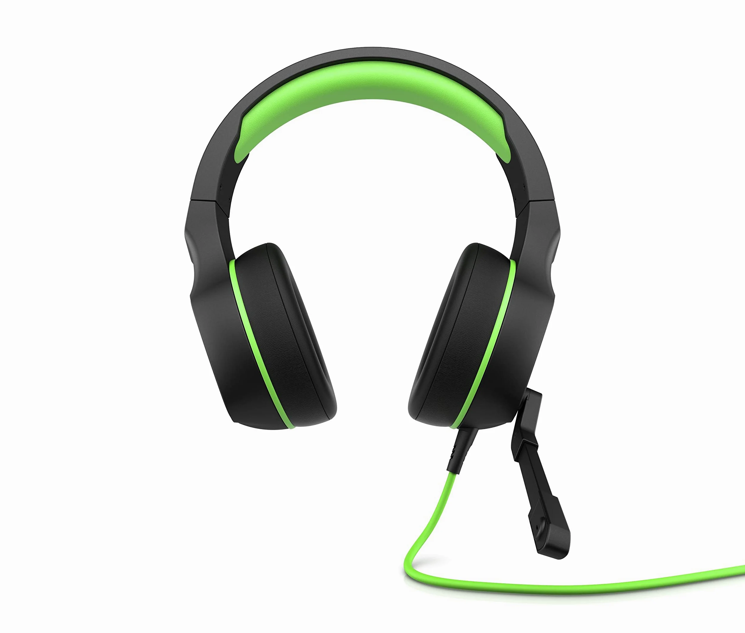 HP 400 Pavilion Gaming Cuffie, Comandi Integrati nel Cavo, Microfono Ripiegabile, Imbottitura in Finta Pelle Morbida su Auricolari e Base, Compatibile con PlayStation e Xbox, Nero/Verde
