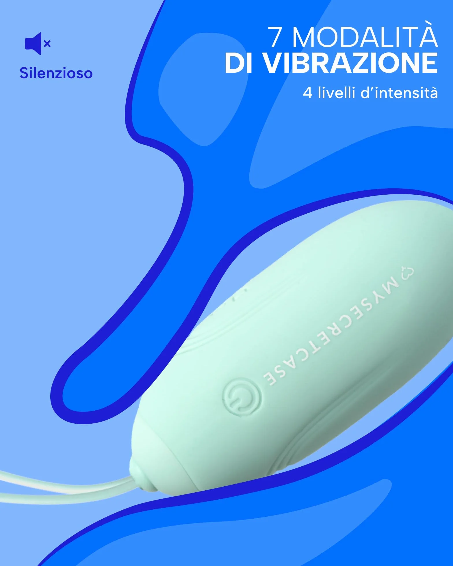 MySecretCase Ovetto Vibrante Wireless Comando a Distanza 7 Vibrazioni 4 Intensità Impermeabile