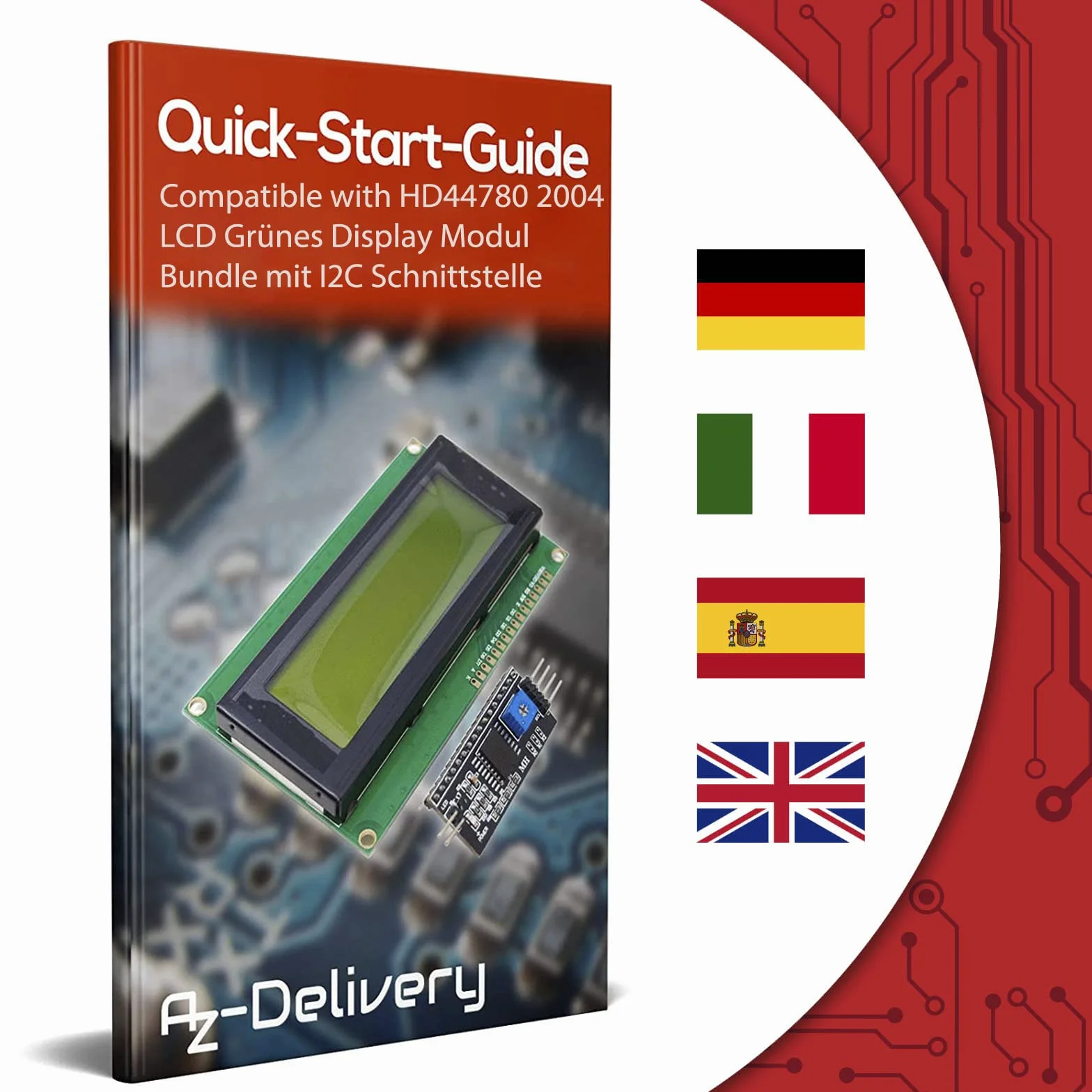 AZDelivery HD44780 2004 LCD Bundle Display Verde 4x20 Caratteri Neri con Interfaccia I2C compatibile con Arduino e Raspberry Pi incluso un E-Book!