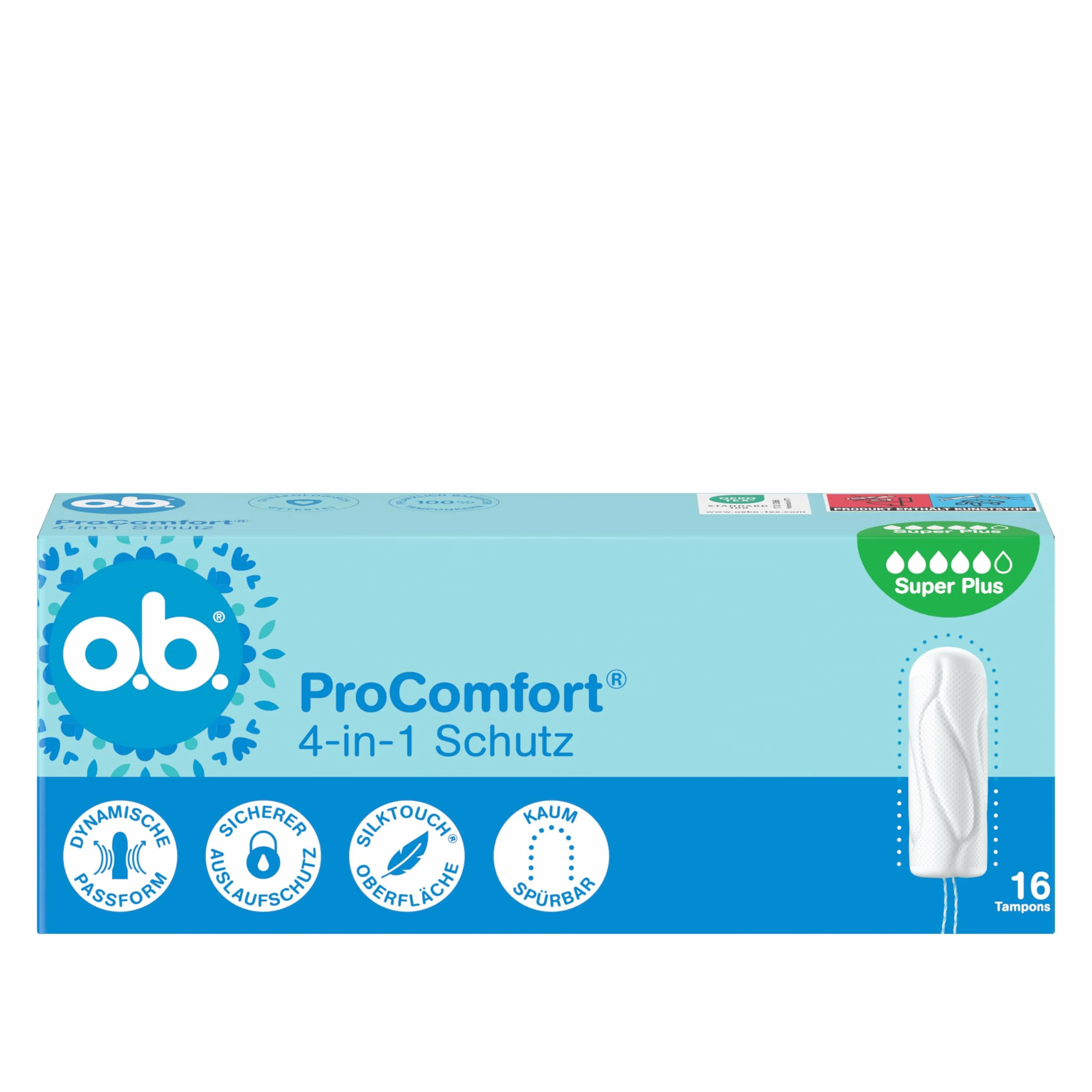 o.b. ProComfort Super Plus 4 in 1 tamponi protettivi 5 x 16 pezzi punta extra delicata