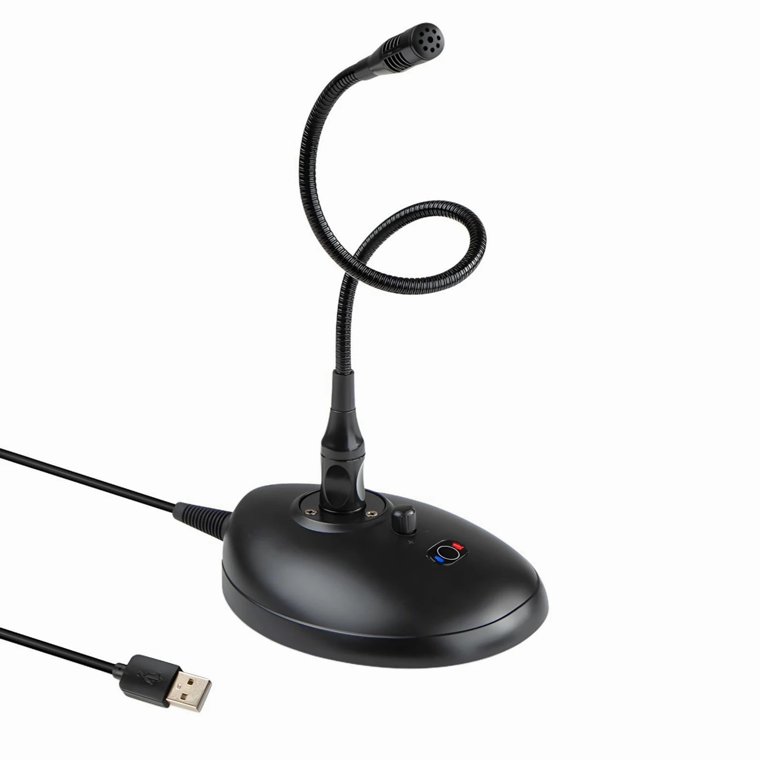 Microfono professionale XLR a collo d'oca, USB con pickup a 360°, disattivazione istantanea per riunioni e streaming
