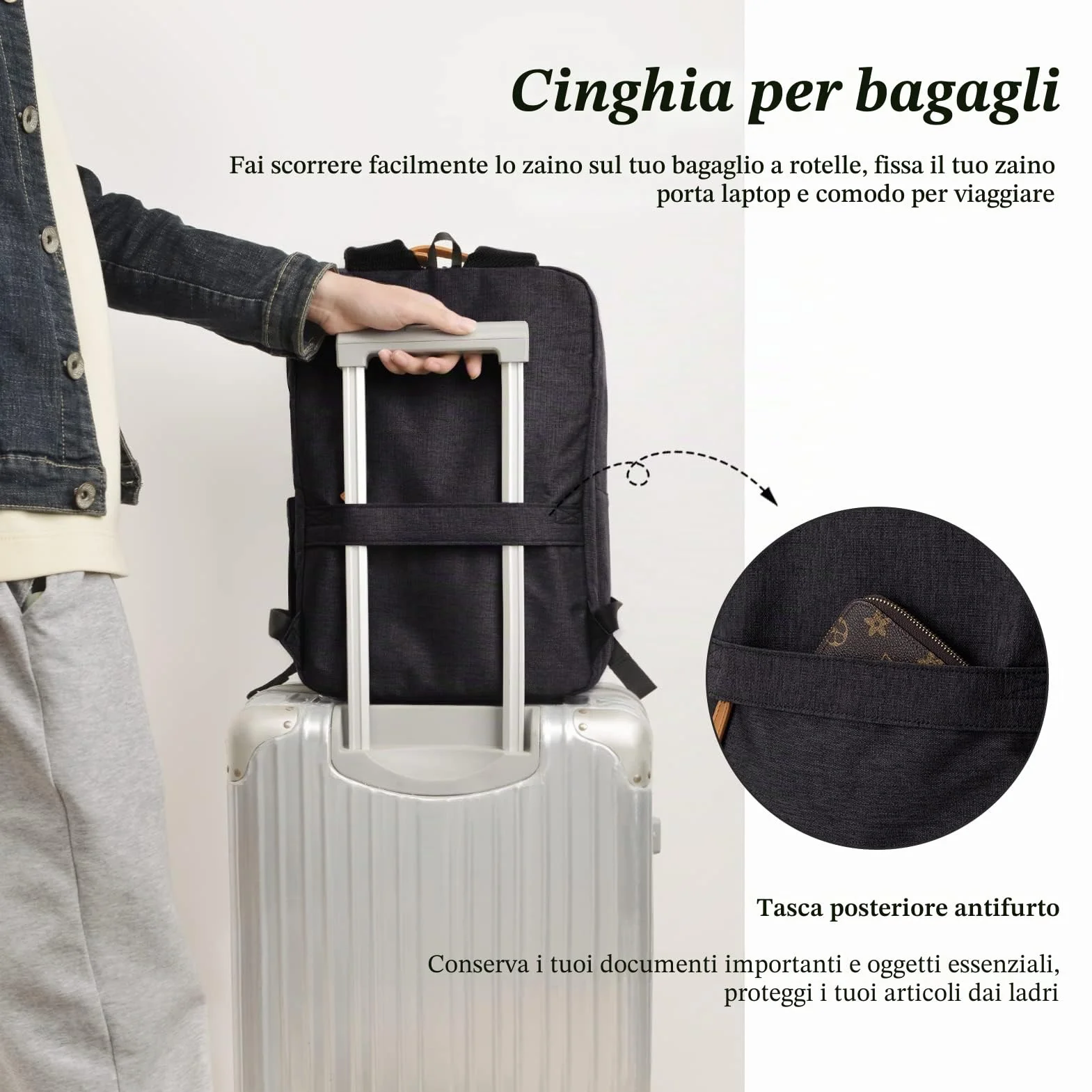 Hp hope Zaino da lavoro per uomo, zaino impermeabile da donna per zaino da scuola per laptop da 15,6 inch con porta di ricarica USB, zainetto antifurto da 22 litri per viaggi di lavoro, escursioni