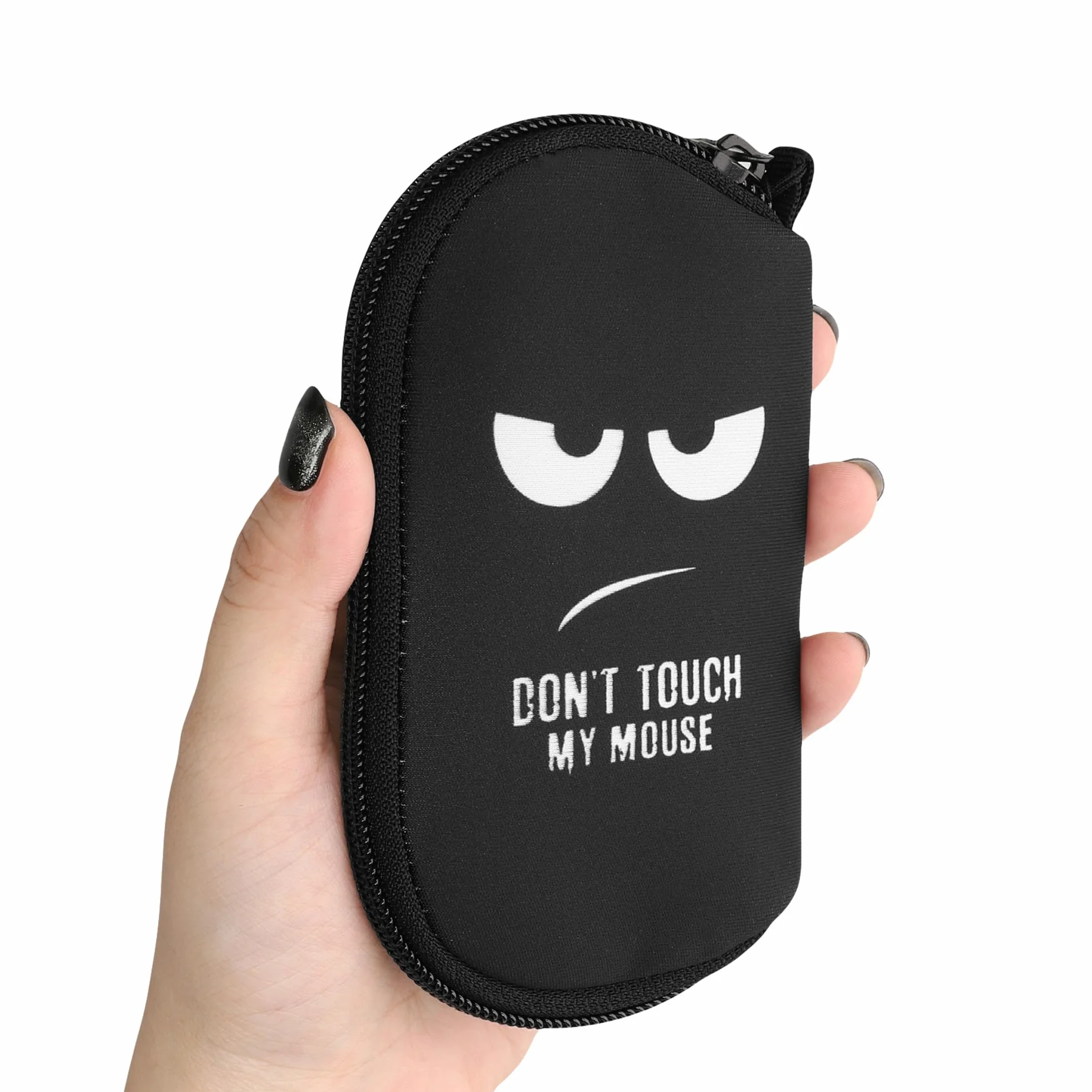 kwmobile Custodia Mouse Wireless Compatibile con Logitech Pebble Mouse 2 M350s / M350 - Custodia Neoprene Mouse - Astuccio Porta Mouse PC Gaming Don't touch my mouse