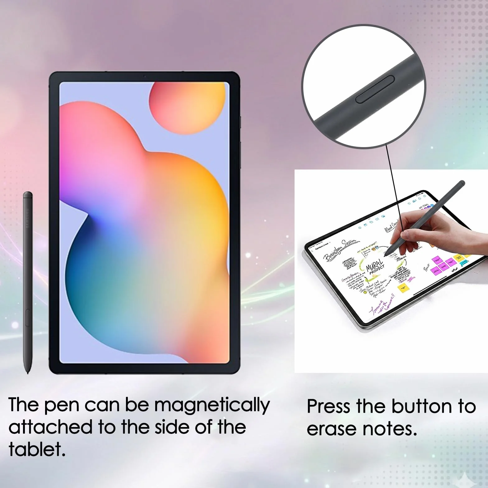 Stilo per Tab S6 Lite, Penna Stilo Elettronica, Penna Intelligente in Plastica Resistente Ad Alta sensibilità con 5 Punte di Ricambio per Tablet SM P610 SM P615 (Nero)