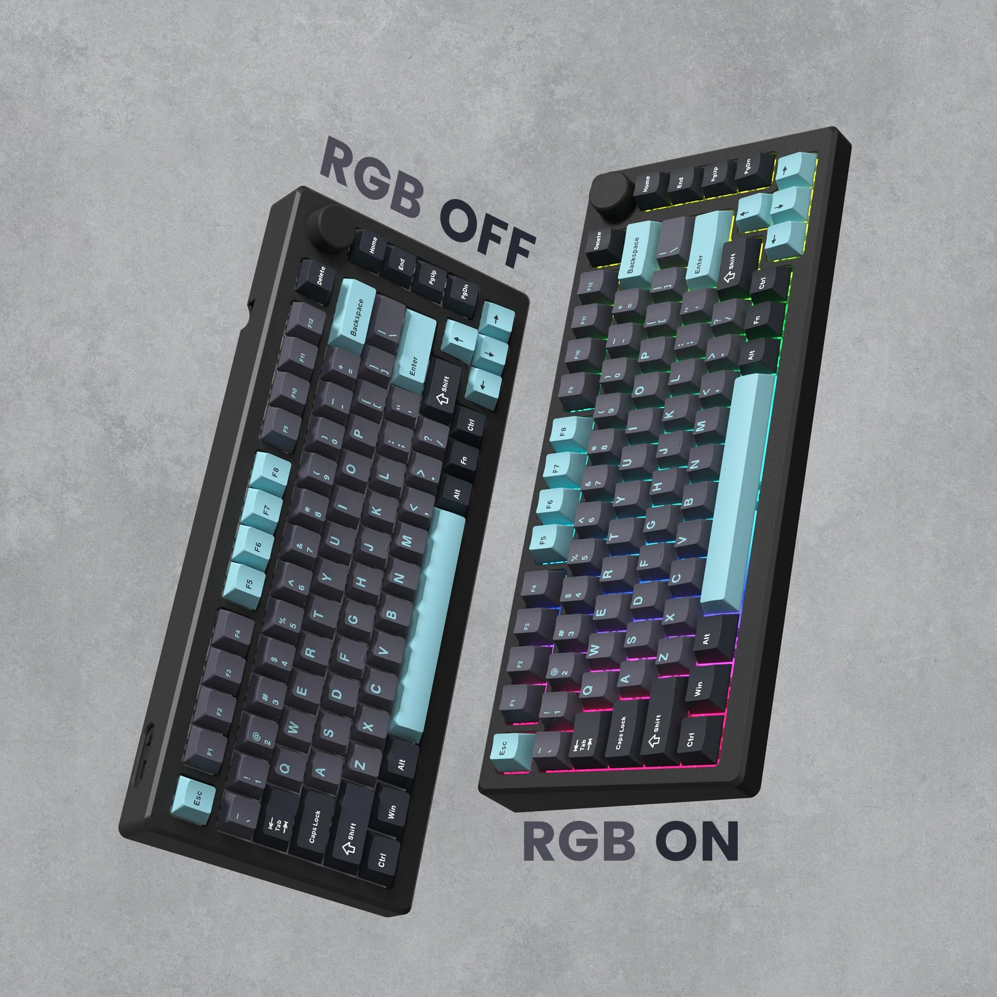 dagaladoo Set di keycap Double Shot, copritasti personalizzati in PBT, set completo da 189 tasti, con profilo ISA per 60% 65% 70% 100% MX switch (grigio/blu scuro, solo tastiere)