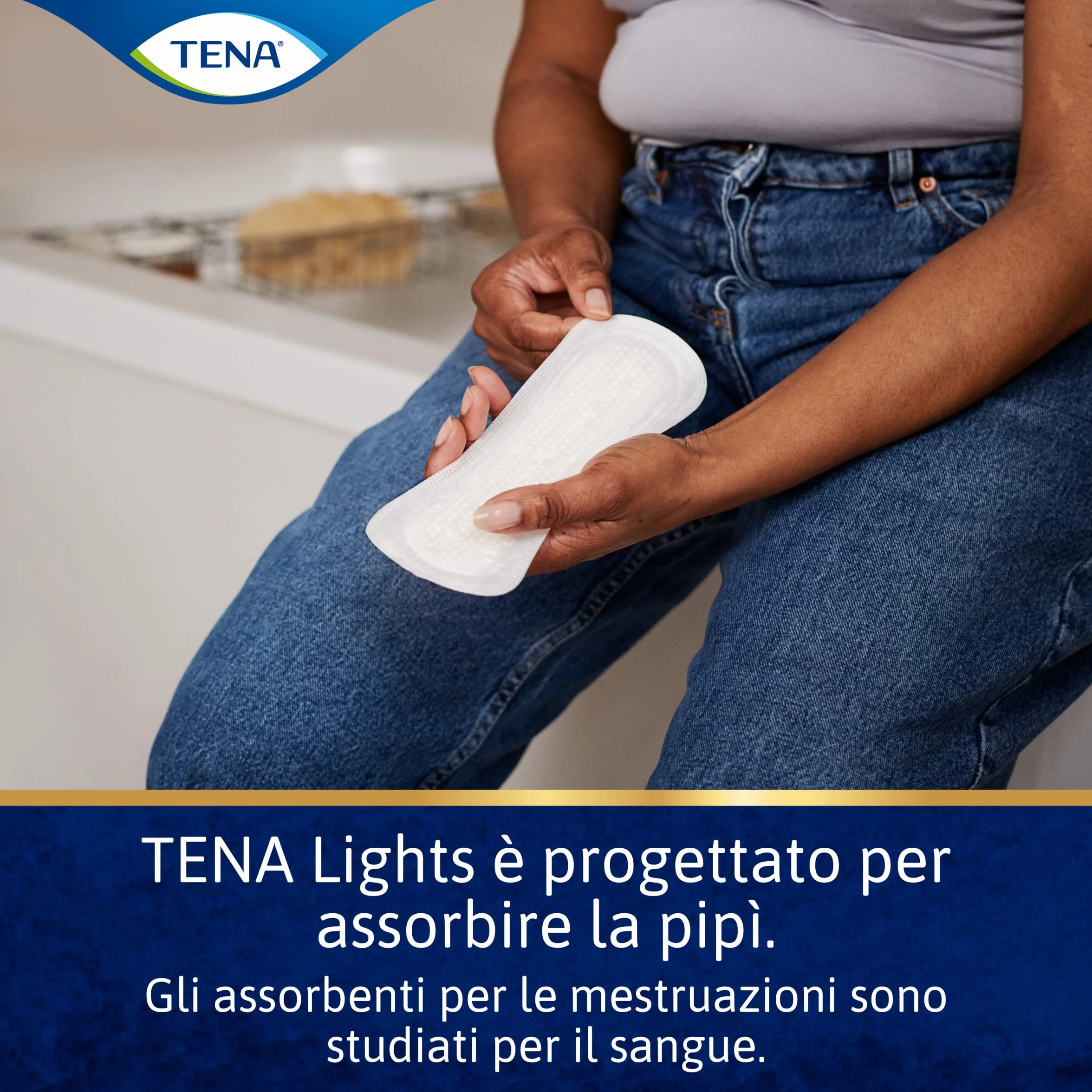 TENA Lights Sensitive Proteggi-slip lungo, pacco scorta mensile, 6x20 pezzi