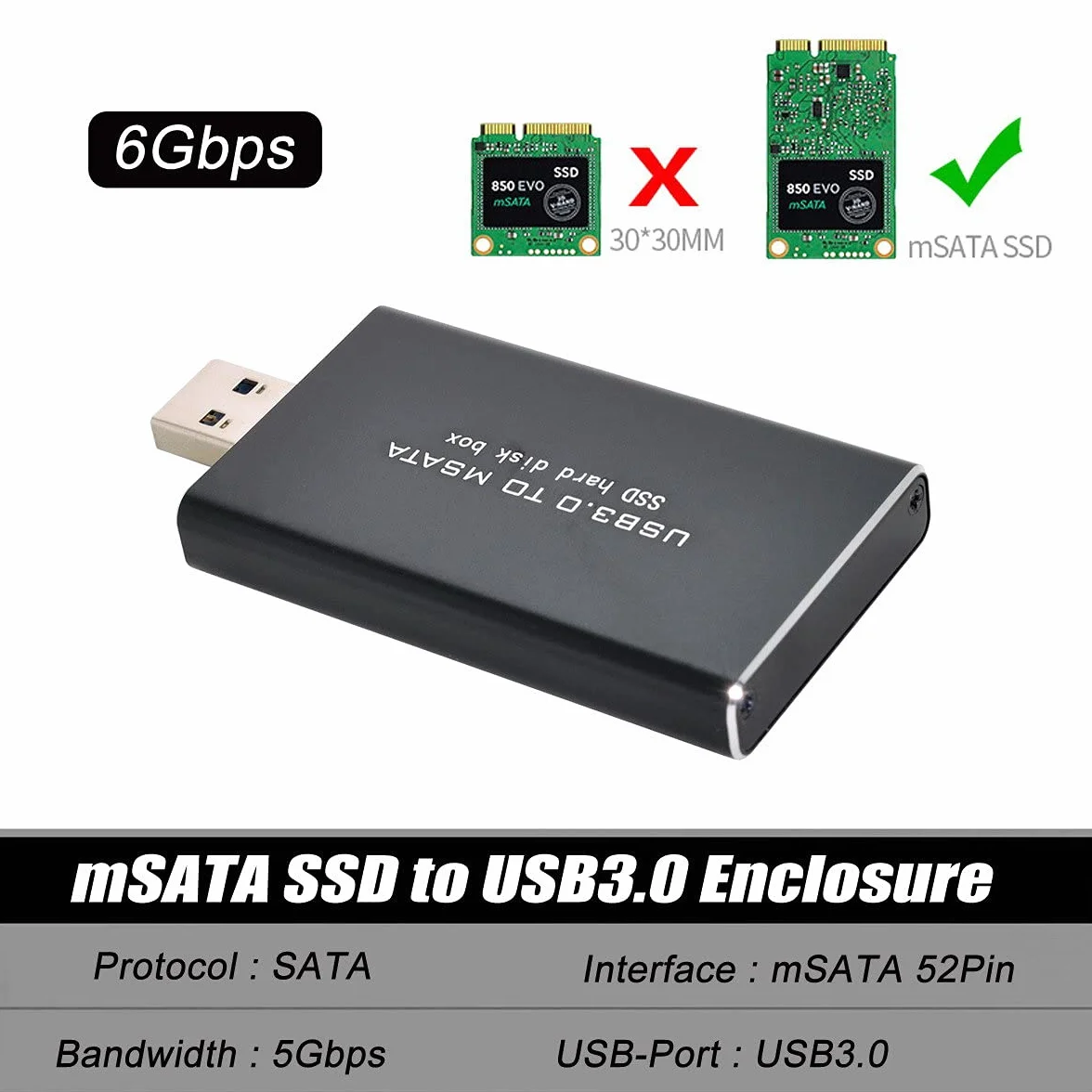 CY mini PCI-e mSATA a USB 3.0 SSD esterno scheda adattatore PCBA Conveter