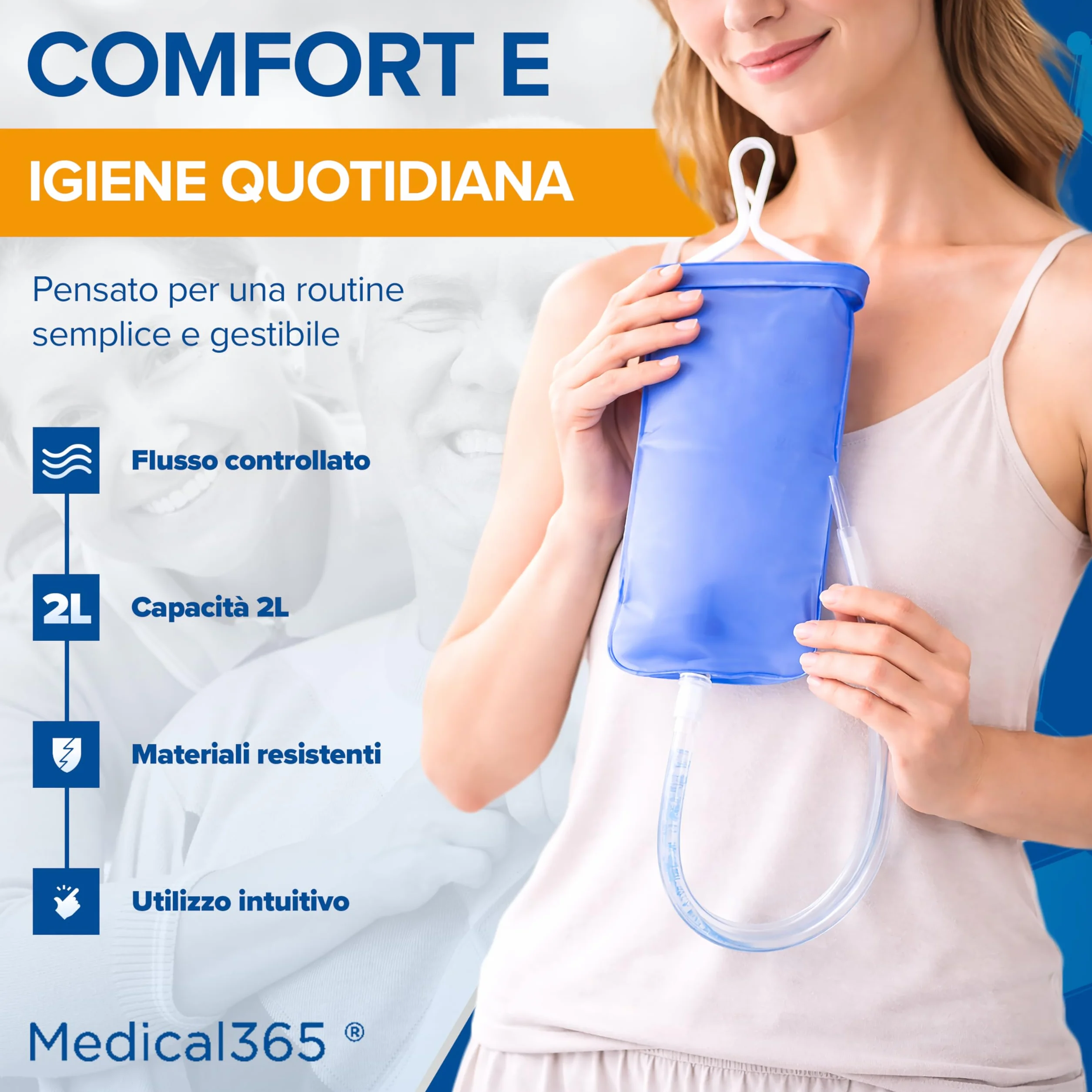 Enteroclisma 2 Litri – Kit Clistere Evacuativo con Tubo in Silicone 145cm – Cannula Anale e Vaginale