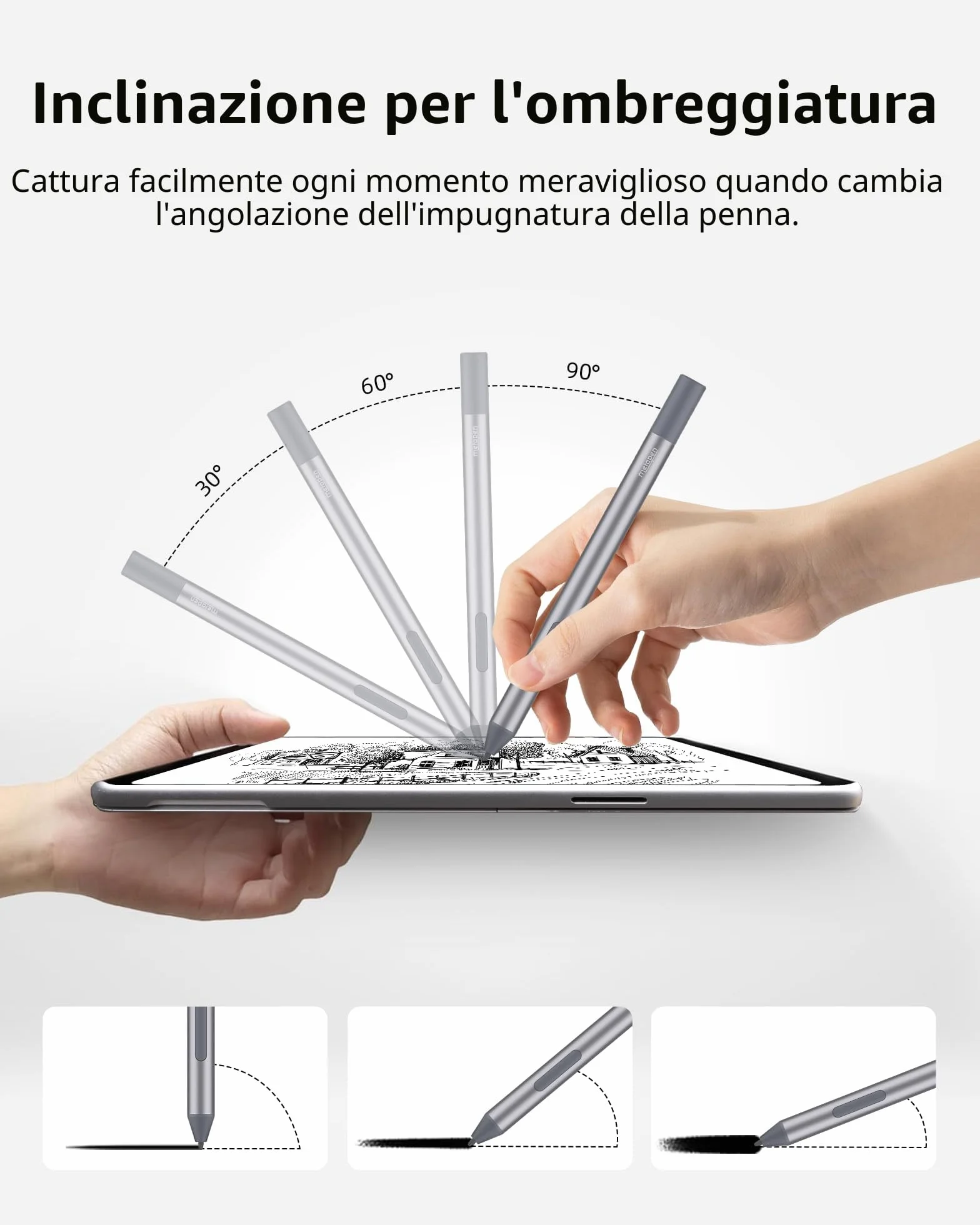 Metapen Penna M2 Biz per Microsoft Surface,180 Giorni Autonomia,4096 Livelli Pressione,2 in 1 Pulsante Sensibile all'inclinazione,Surface Pro X/9/8/7/6/5/4/Go 3/Studio 2/Book 3/Duo,ASUS VivoBook Flip