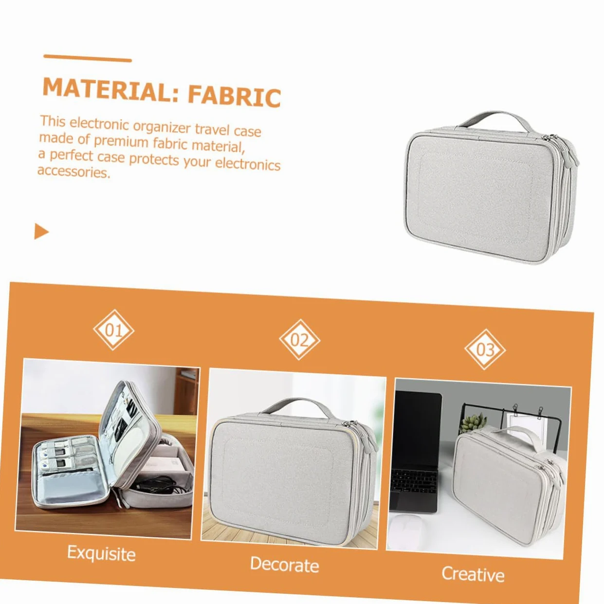 BESPORTBLE Borsa Portaoggetti per Cavi USB Tracolla Organizer per Dispositivi Elettronici Bank Custodia Portaoggetti per Cavi Dati Organizer per Accessori Digitali