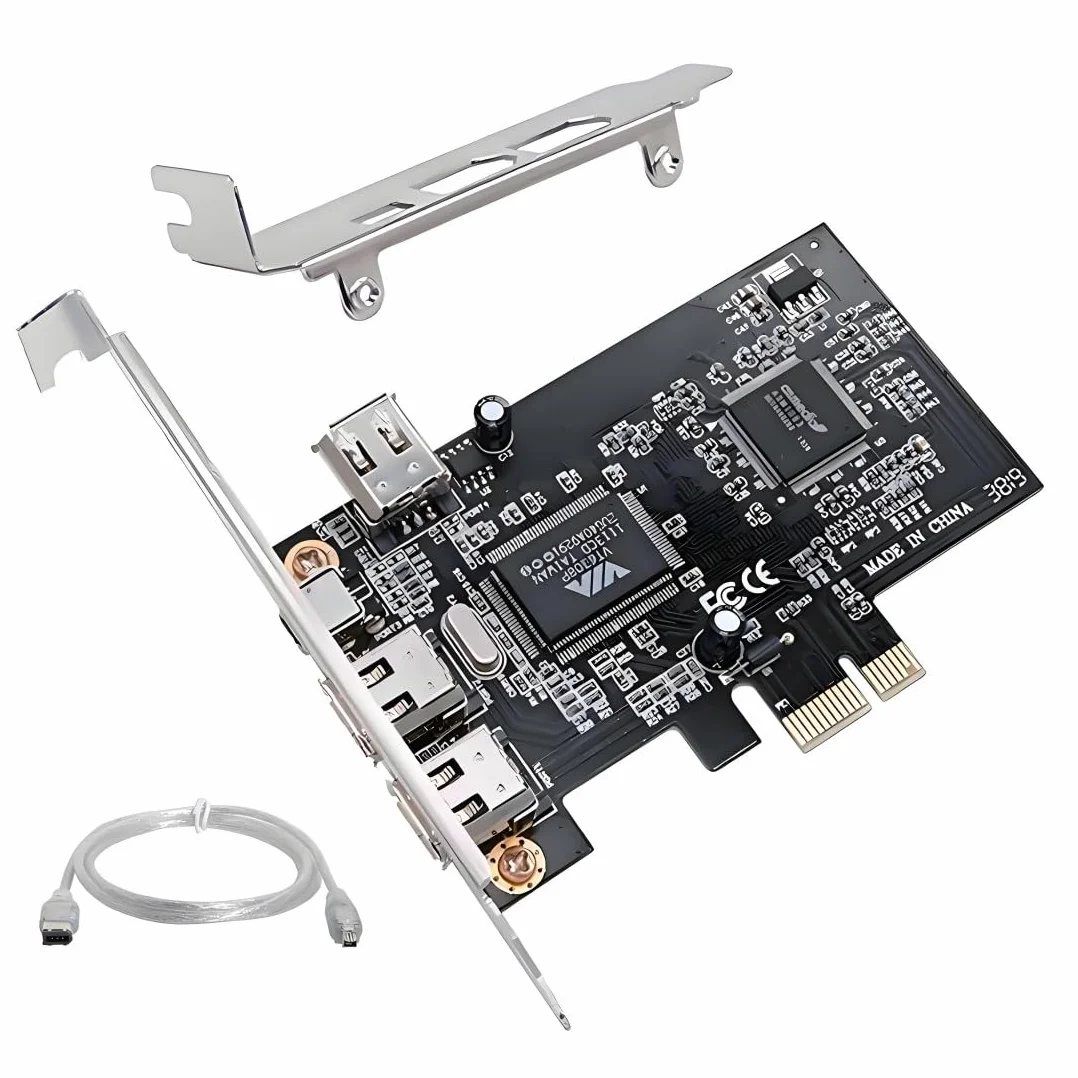 ChenYang 4 porte 1394A Capture Card, 3 x 6 pin e 1 x 4 pin 1394A su PCI Express Adattatore scheda di espansione con piastra da 8 cm e cavo da 12 cm