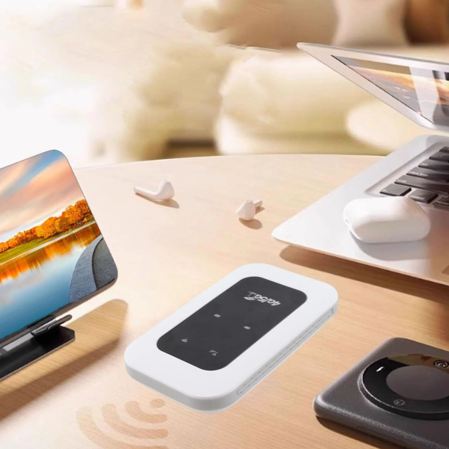 Hotspot WiFi 4G Portatile da Viaggio 300 Mbps LTE CAT4 con Slot SIM per 10 Dispositivi