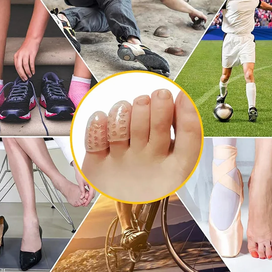 Protezione Dita Piedi Silicone 10 Pezzi, Proteggi Dita Piedi Gel, Copri Piedi Traspiranti