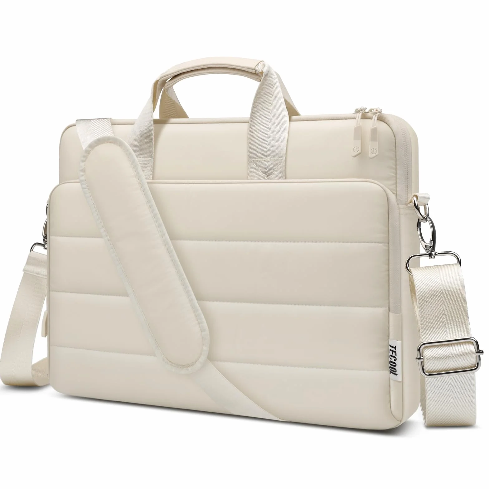 TECOOL Borsa Porta PC Portatile 15.6 16 Pollici, Borsa a Tracolla Custodia Laptop Messenger per 15,6-16 Pollici Acer Asus Lenovo HP Dell, MacBook Pro 16 M5 M4 M3 M2 M1, MacBook Pro 15 - Beige