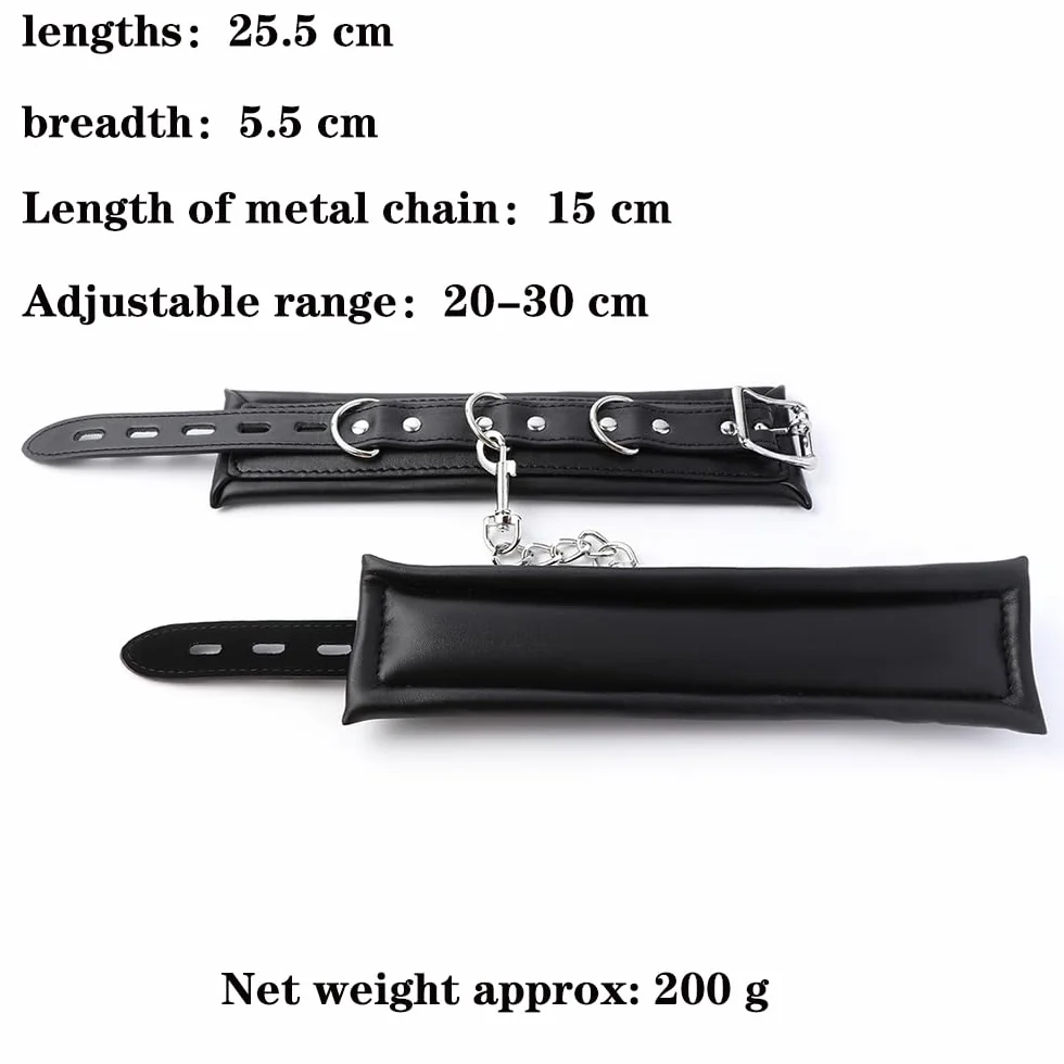 Polsini per caviglia Yoga - Pelle morbida con catena regolabile - Coppia accessori decorativi moda (Nero)