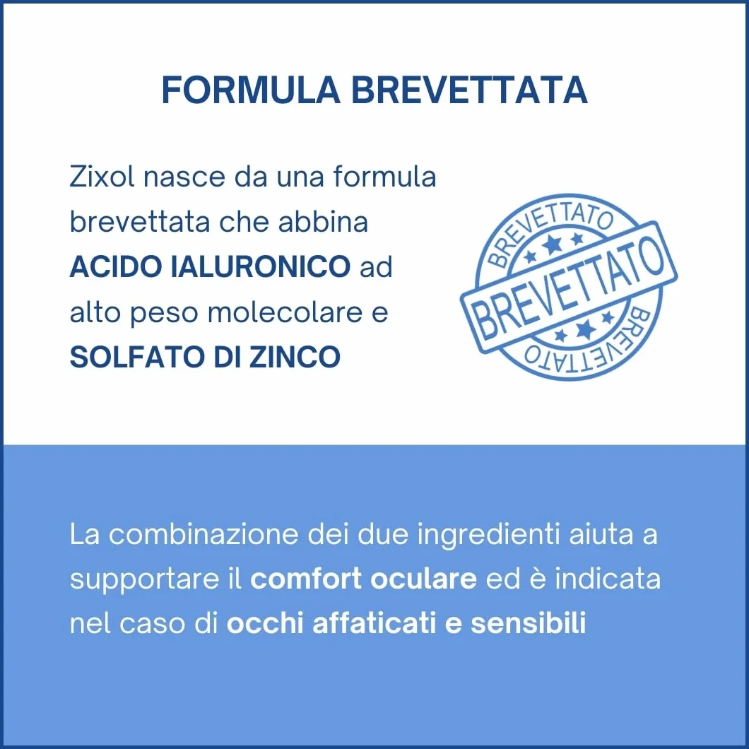 OFTALPHARMA Zixol 8 ml - gocce oculari con Acido Ialuronico e Zinco Solfato - Collirio Occhi Secchi