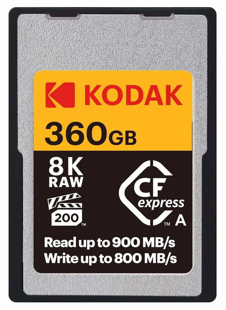 Kodak - Scheda CFexpress Tipo A 360GB - Alta Velocità 1700MBps - Compatibile con fotocamere e video 8K/4K - 6 g - Stoccaggio affidabile e veloce per professionisti