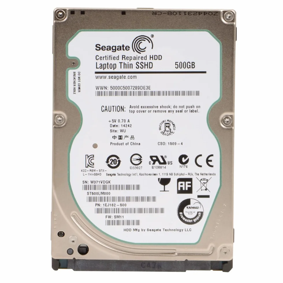 Seagate 500 GB Gaming SSHD SATA 8GB NAND SATA 6Gb/s 2.5 pollici interno nudo drive (ST500LM000) (ricondizionato)