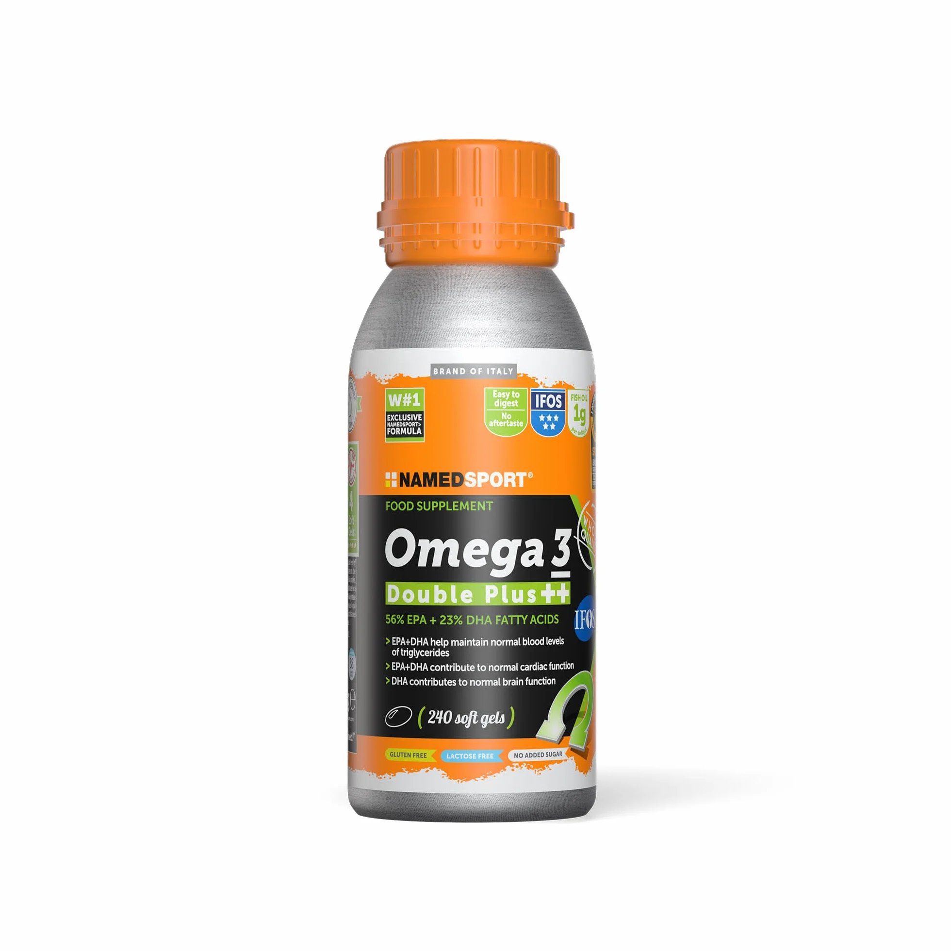 NAMEDSPORT SUPERFOOD Omega 3 Double Plus Integratori Omega 3 Alta Concentrazione EPA+DHA Olio di Pesce Purificato 240 Softgels
