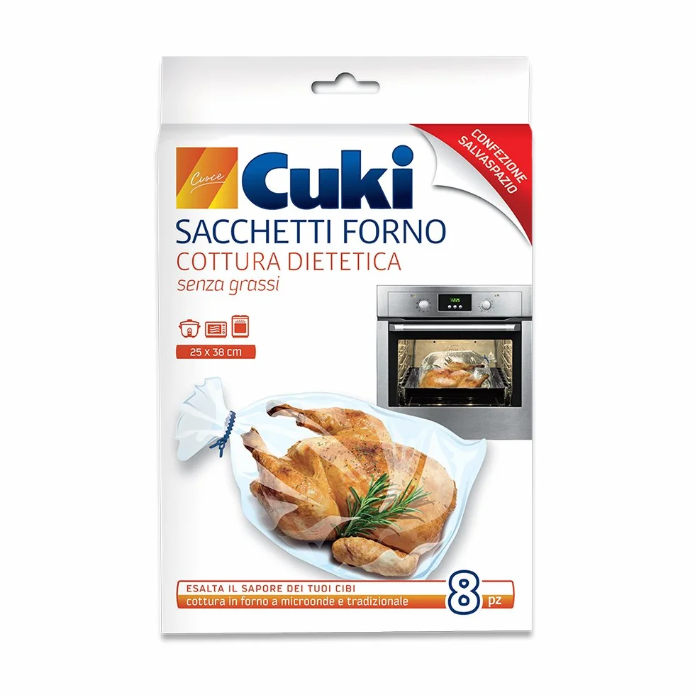 Cuki Sacchetti forno Cottura senza grassi 25x38 cm 8 pezzi