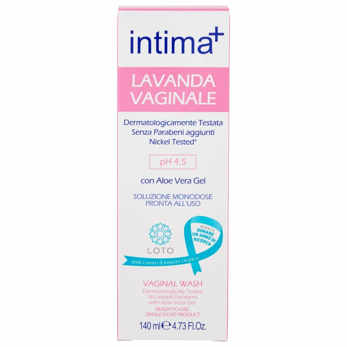 Intima+ Lavanda Vaginale con Tea Tree Oil e Aloe Vera Gel pH 4.5 Soluzione Monodose 4 x 140ml