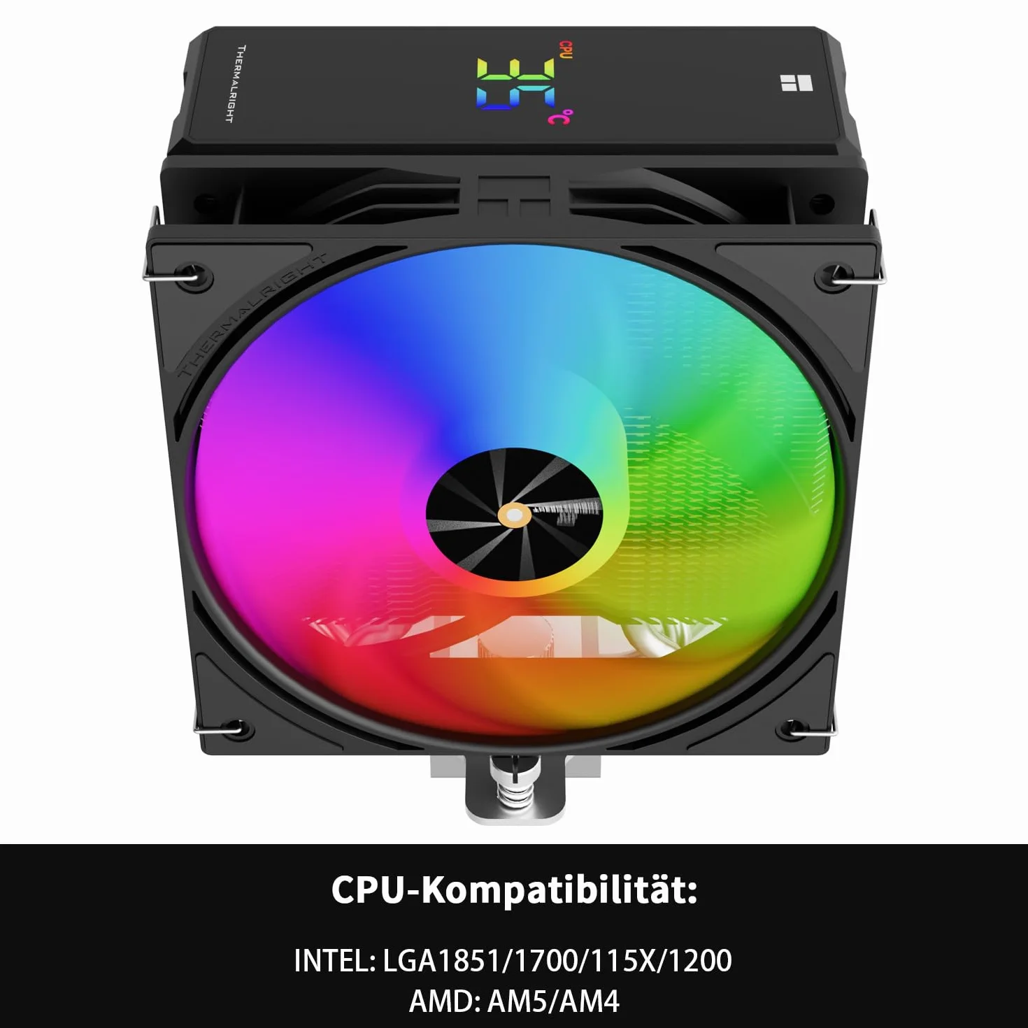 Thermalright Assassin X 120R - Raffreddatore digitale ARGB Black per CPU Top Cover, TL-P12-S PWM Quiet Fan CPU, supporto AM4/AM5, Intel LGA1851/1700/1150/1151/1200