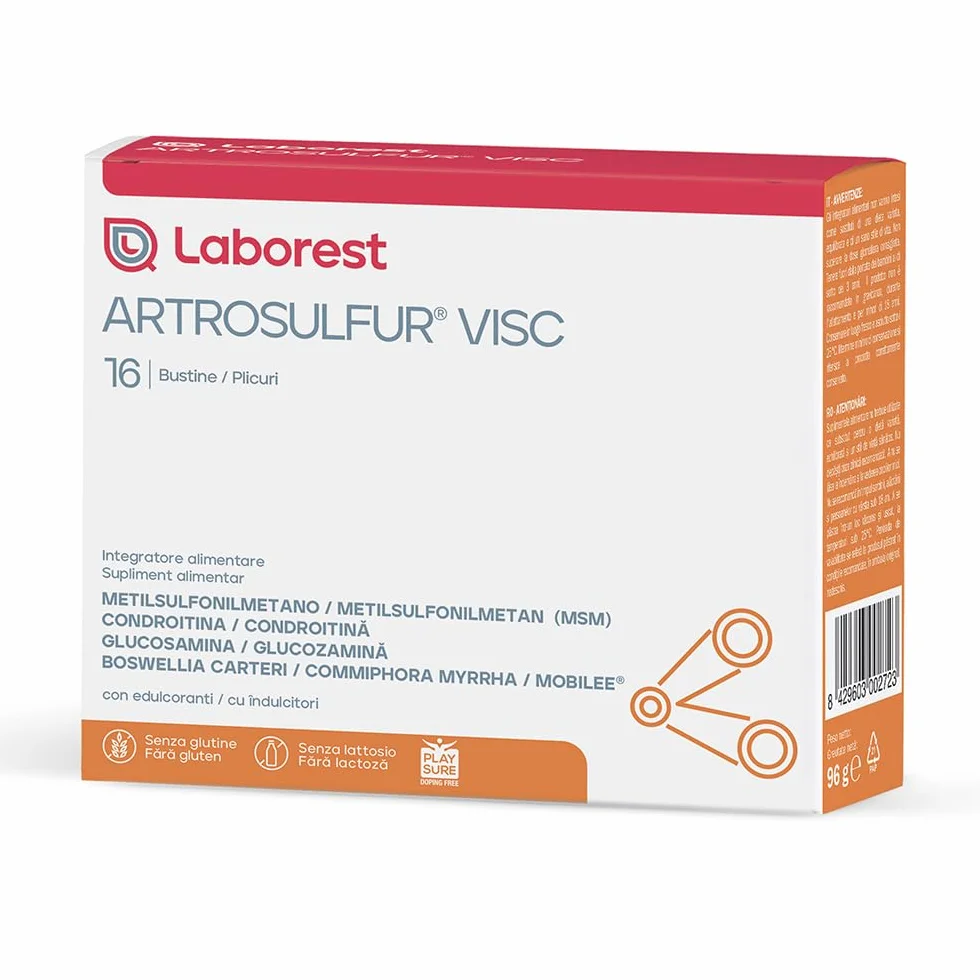 Laborest Artrosulfur Visc 16 Bustine MSM Glucosamina Integratore Senza Glutine e Lattosio