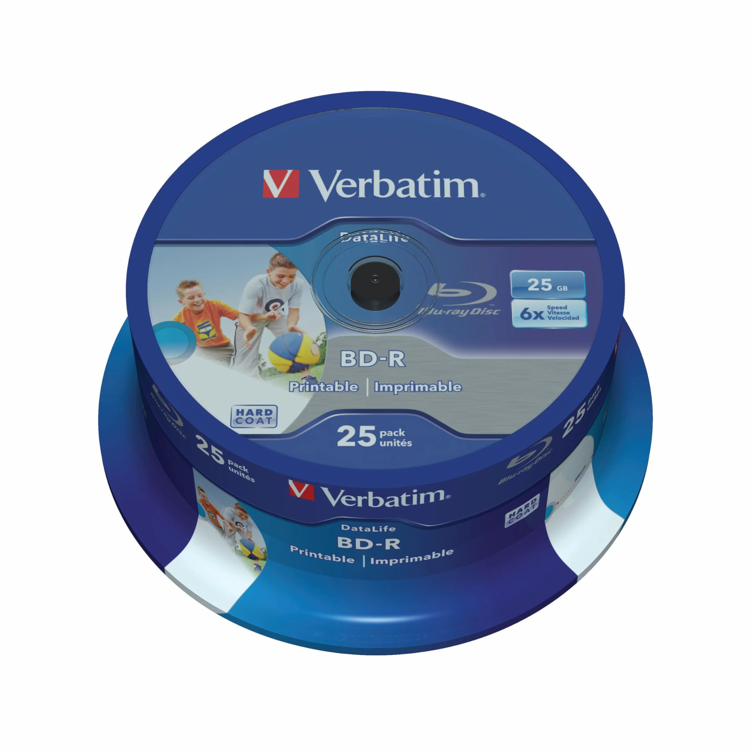 Verbatim BD-R Blu Ray SL DataLife Type 25GB 6x Printable Stampabili campana da 25 pezzi