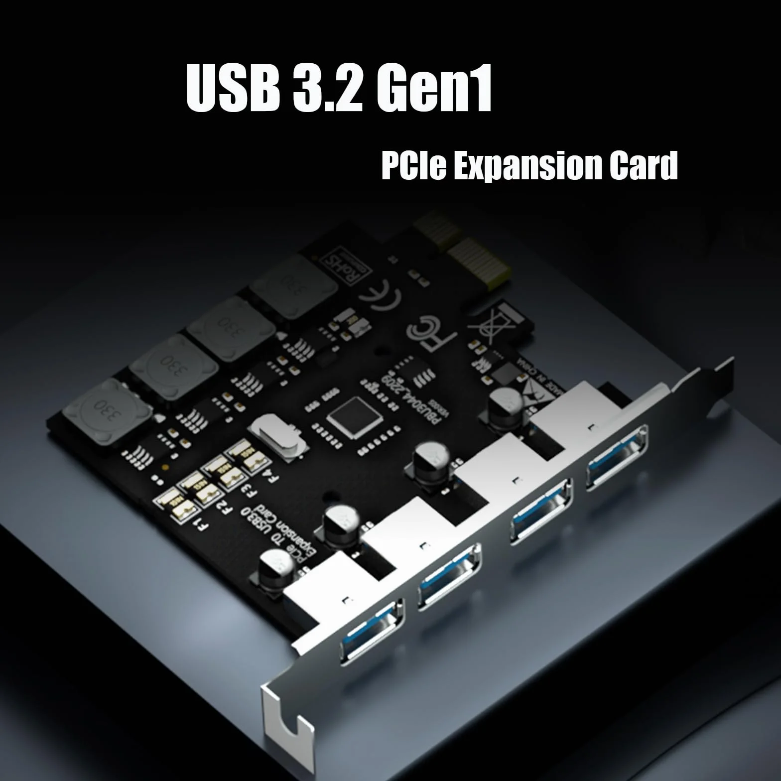 GLOTREND U3044 Scheda di espansione 4 porte PCIe USB A (USB 3.2 Gen 1), compatibile con Windows e Linux (non supporta Mac OS)