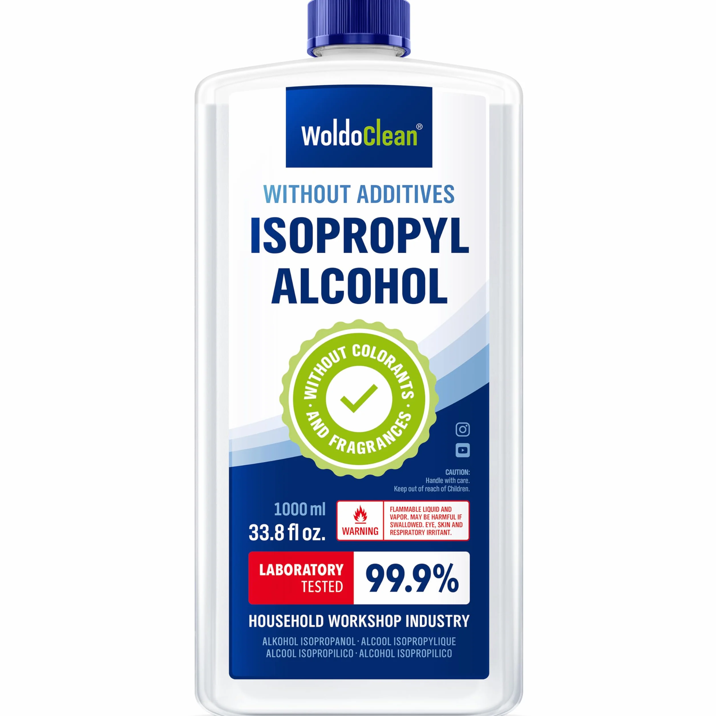 Isopropanolo Alcool Puro al 99.9% Isopropilico Detergente IPA 1 litro