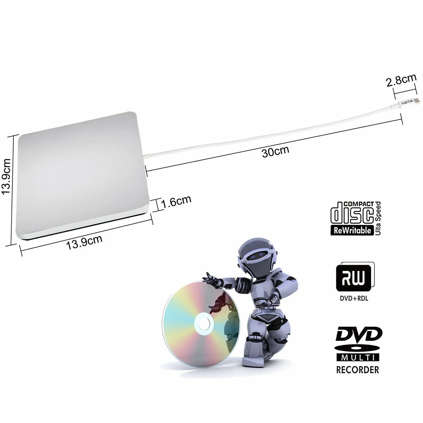 USB-C Superdrive External DVD/CD Reader and DVD/CD Burner for Apple-MacBook Air/Pro/iMac/Mini/MacBook Pro/ASUS/AS.