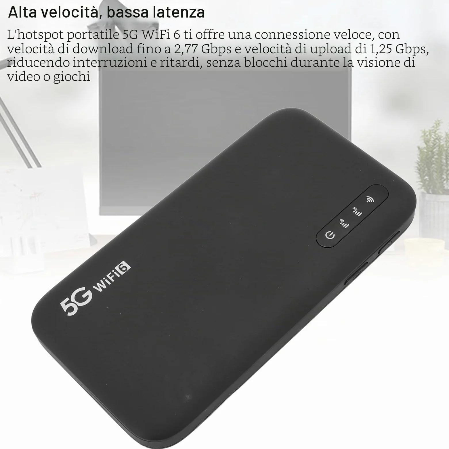 5G Mobile Hotspot WiFi 6, Router Portatile 5G con Slot per Schede SIM, Supporto a 16 Dispositivi da 6100 MAh, Dispositivi Internet Portatili per Viaggi e Utilizzo Domestico