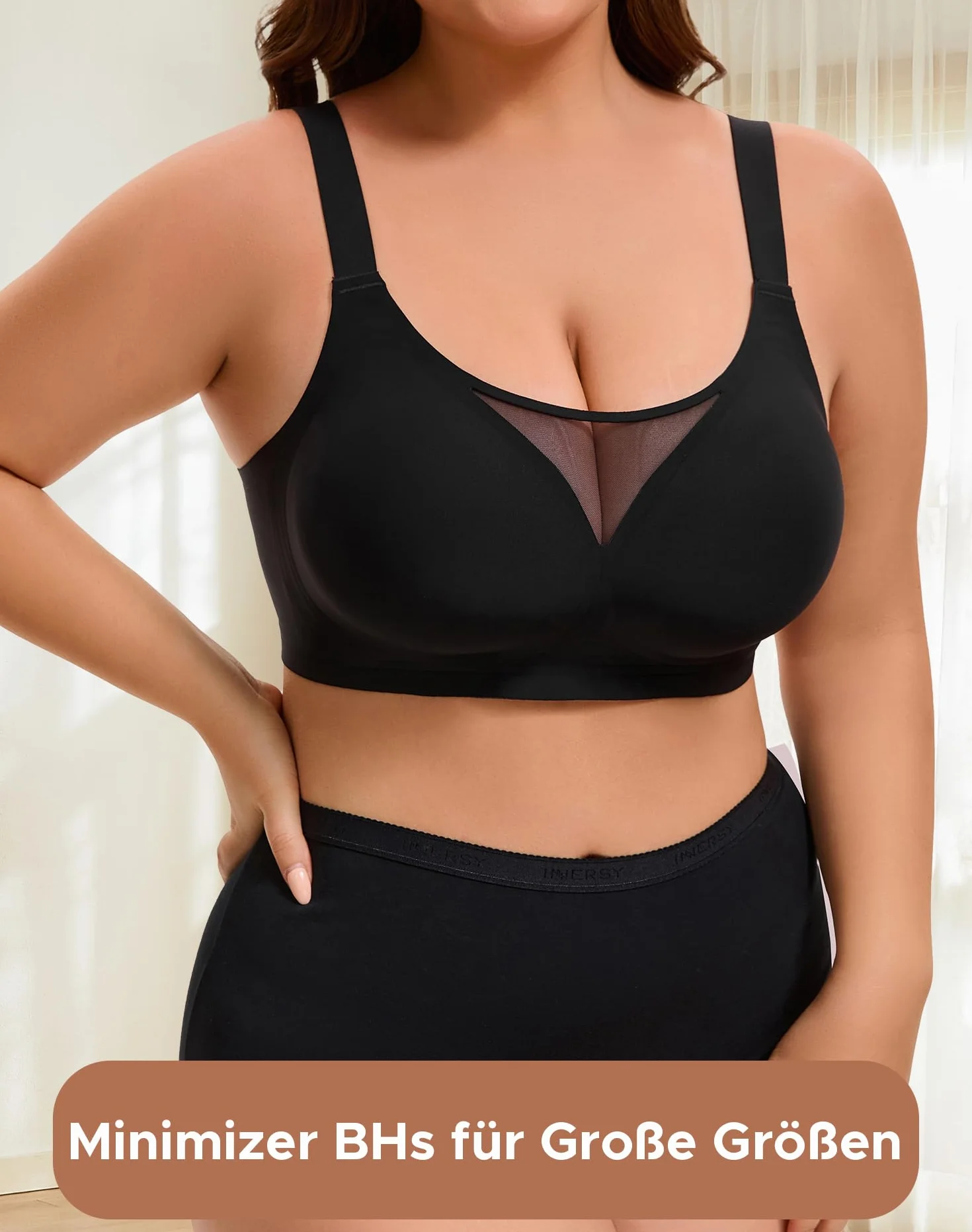 INNERSY Reggiseno senza cuciture senza ferretto taglie grandi minimizzatore donna coppe complete imbottite bralette