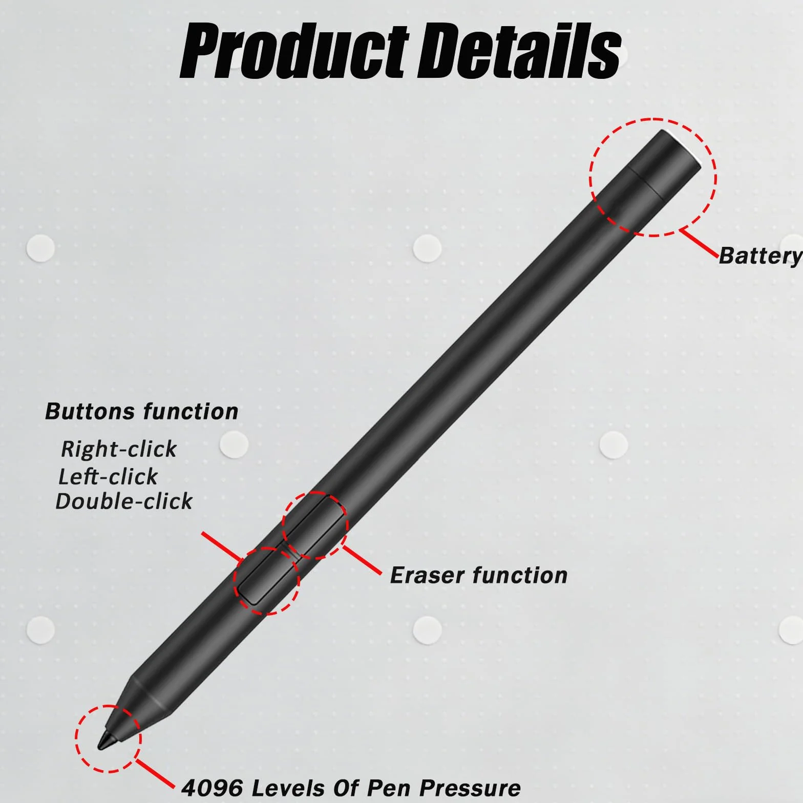 Pro Pen G1 compatibile con Active Stylus PN5122W per Dell Latitude 7440 7340 5330 9430 2-in-1 per Dell XPS 13 9310/9315 2-in-1, Inspiron 14 7420/7425/7430, Inspiron 16 7620 /7630 2 in 1